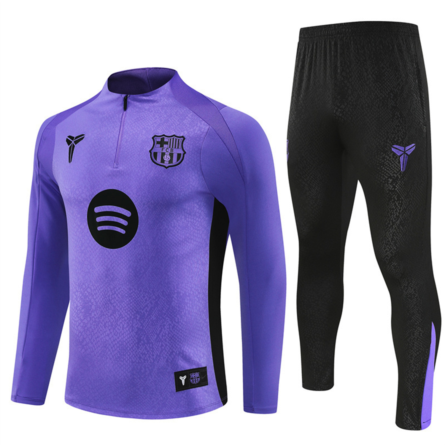 AlphaJersey-Barcelona 25-26 X KB Long Sleeve Training Set - Purple Top & Black Pants