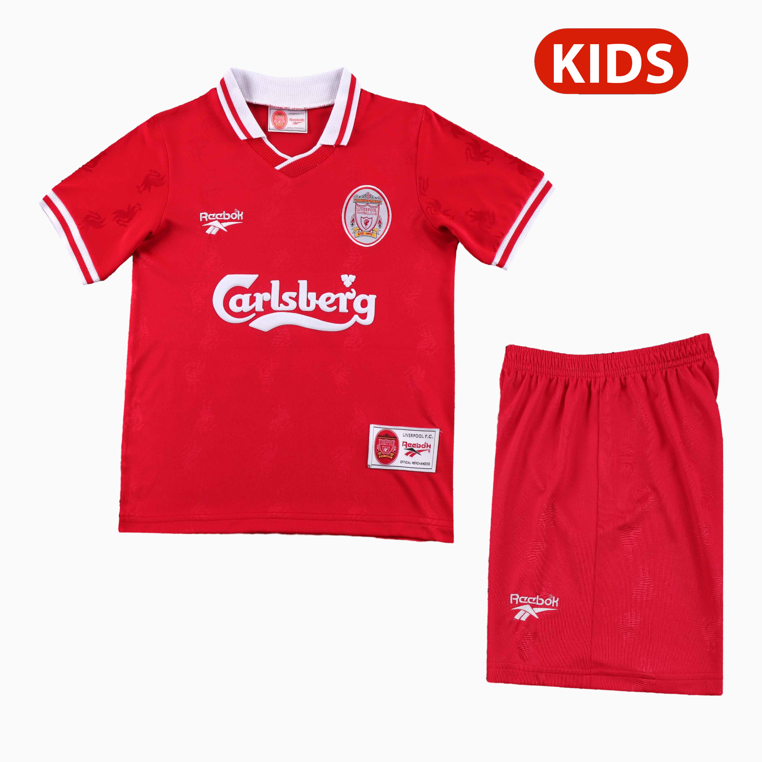 AlphaJersey-Retro Liver.pool 1996-97 Home Kids Kit