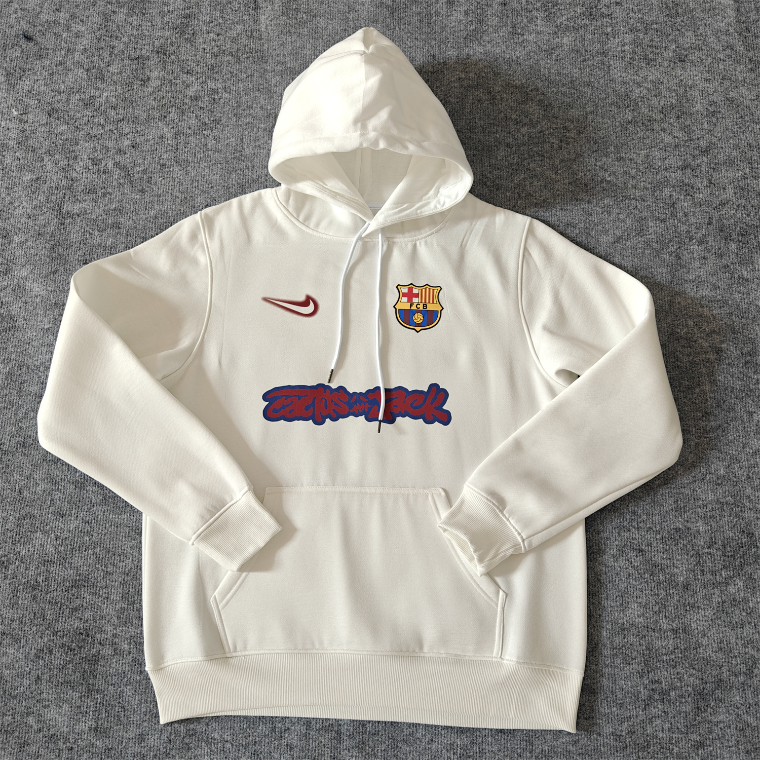 AJ-AlphaJersey-Barcelona x Travis Scott Team Logo On Both Sides Unisex Pullover Hoodie