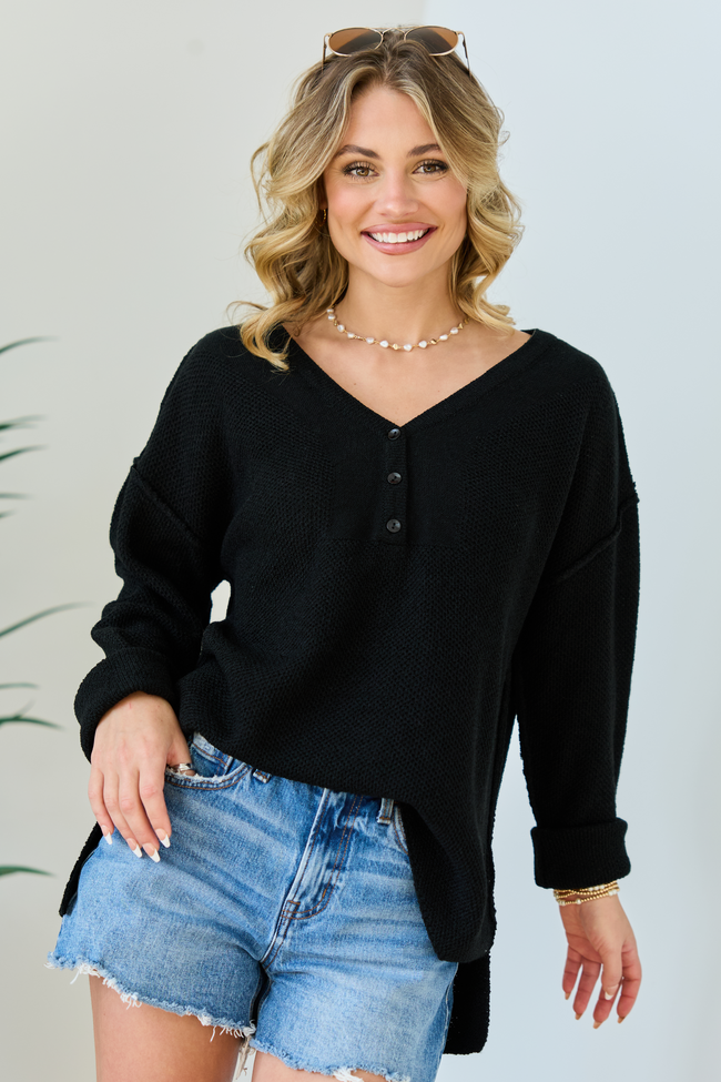Blaire Black V-Neck Sweater SALE | Elegant Women's Fashion by coolavocek