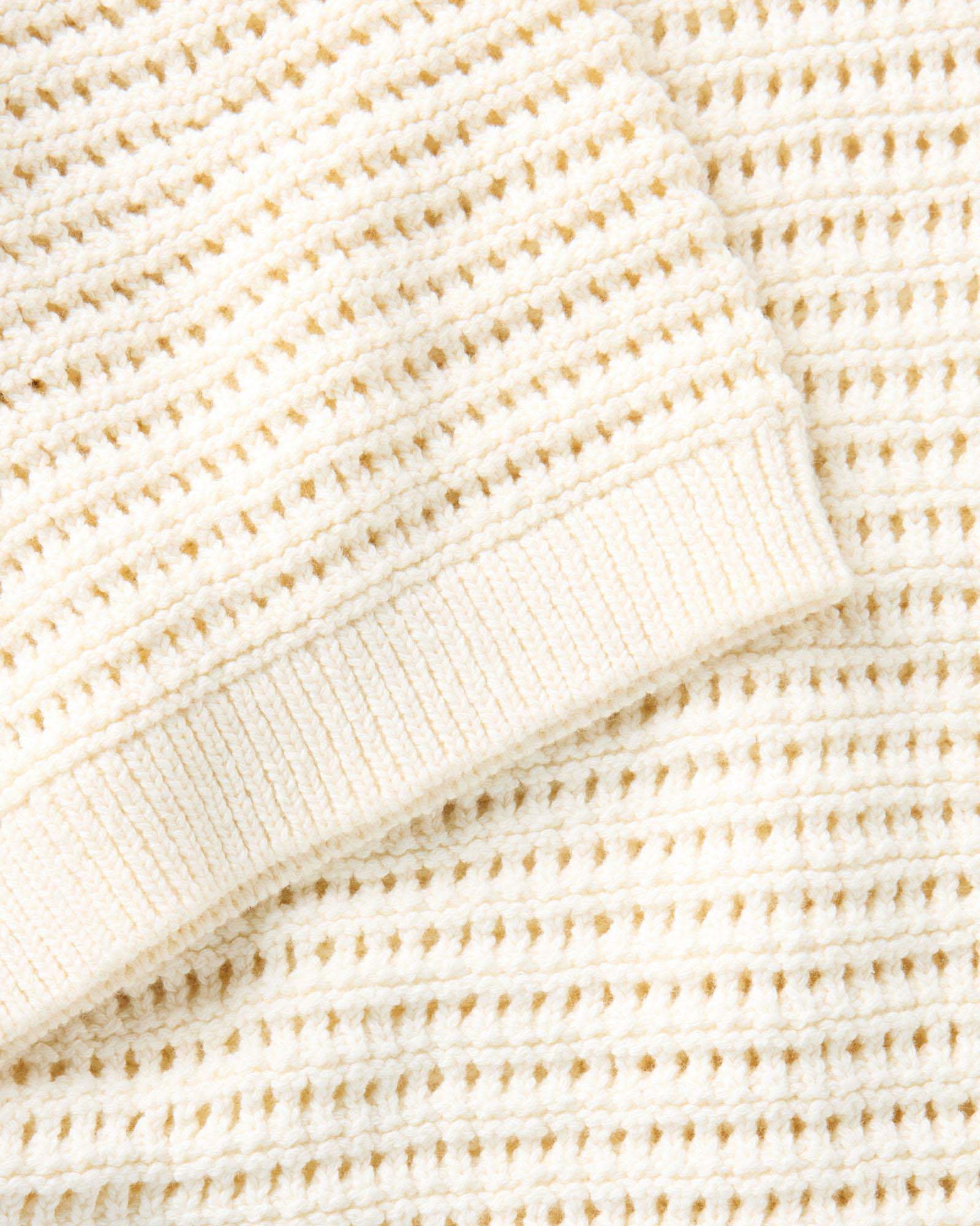 The Monterey Sweater Polo in Vintage White Crochet | Modern Menswear by yycbvcnbmmnbm