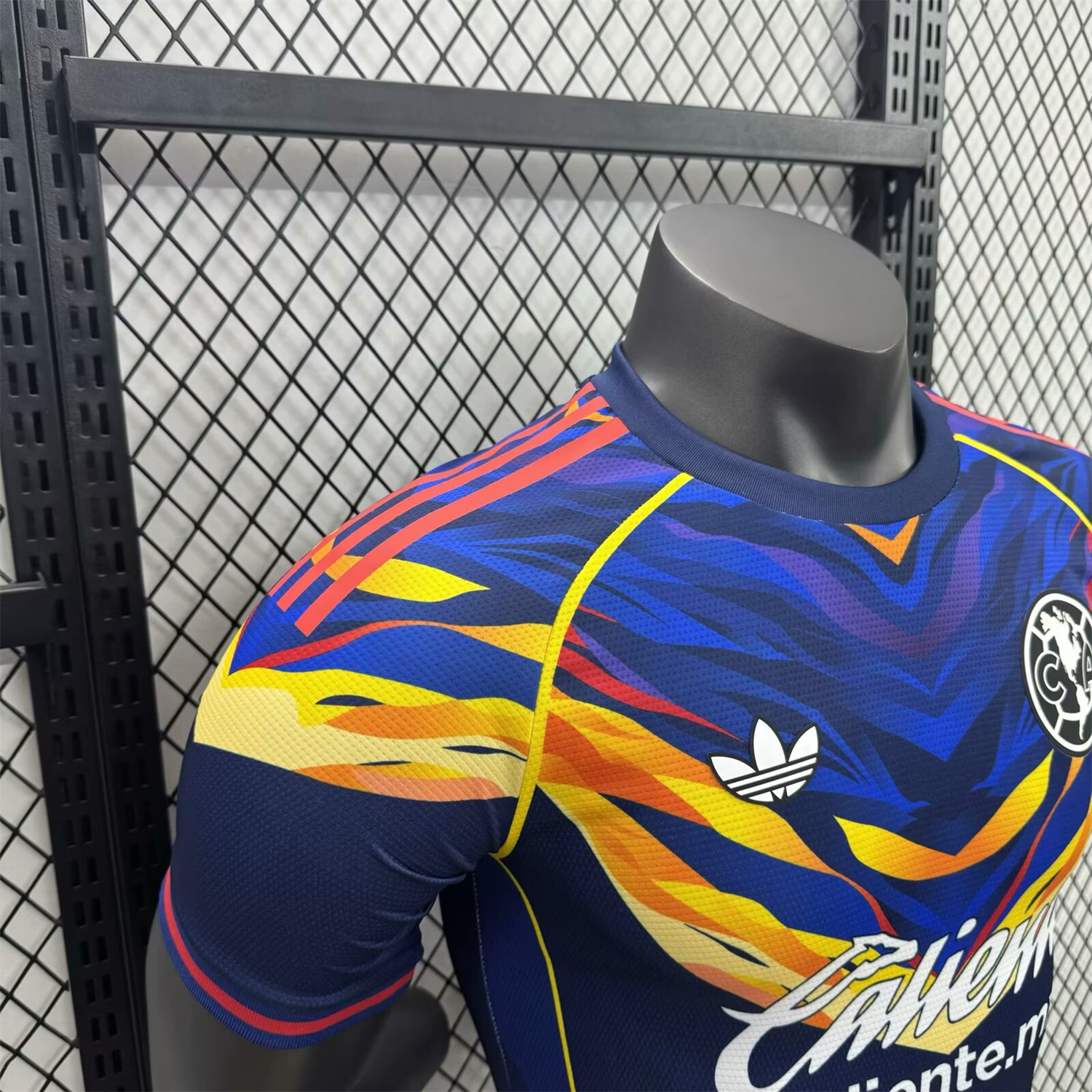 AlphaJersey-Club América 25-26 V-Shaped Camouflage Pattern Deep Blue Jersey - Player Version