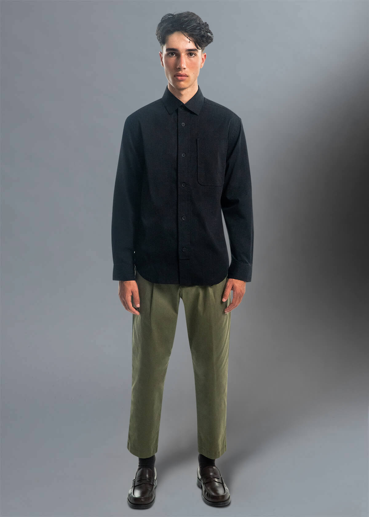 Black Ring Spun Shirt | Modern Menswear by yycbvcnbmmnbm
