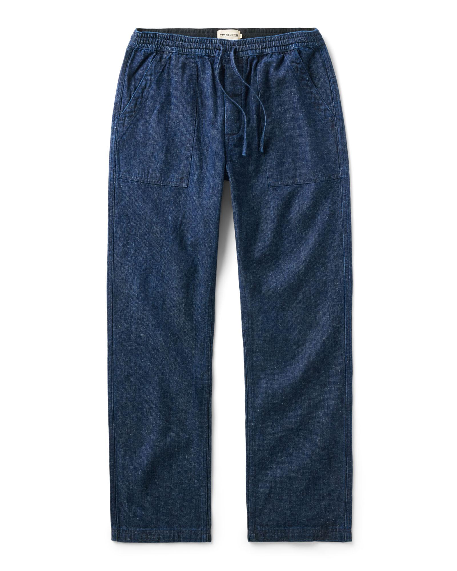 The Breakwater Pant in Rinsed Indigo Hemp Denim | Modern Menswear by yycbvcnbmmnbm