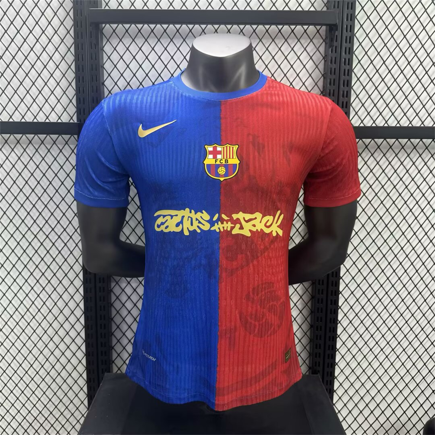 AlphaJersey-Barcelona x Travis Scott 25-26 Red & Blue Special Jersey - Player Version