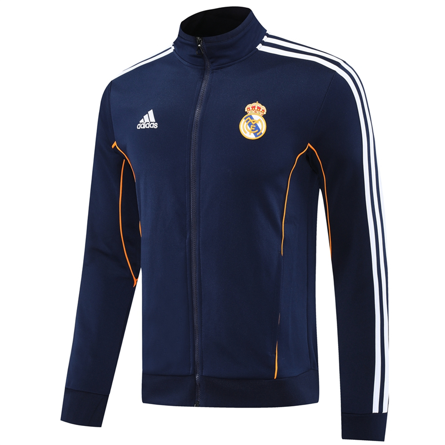 AlphaJersey-Real Madrid 25-26 Jacket Training Tracksuit - Royal Blue Jackets & Pants with Orange Lines