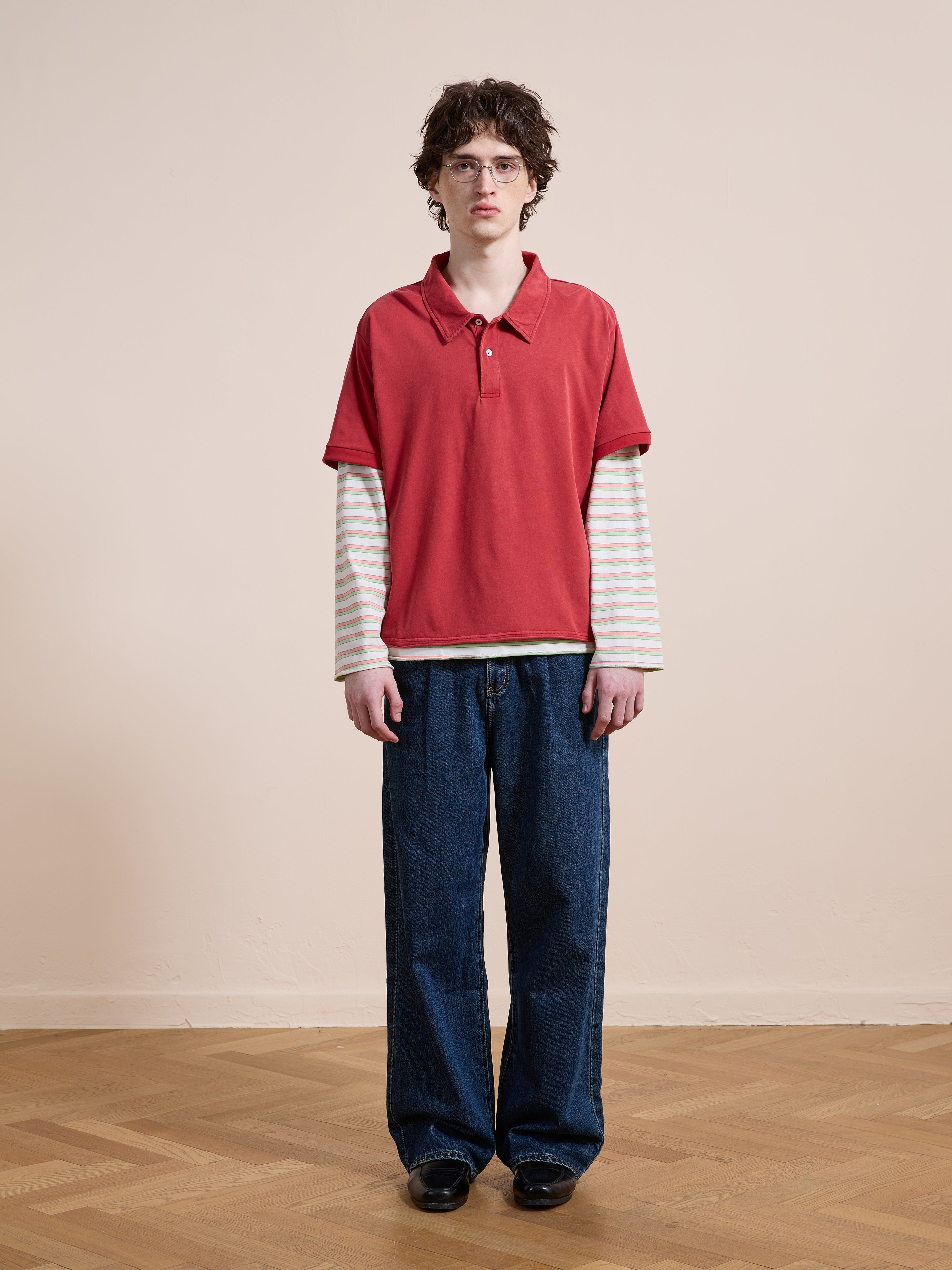 Double Layer Stripe Polo | Modern Menswear by yycbvcnbmmnbm