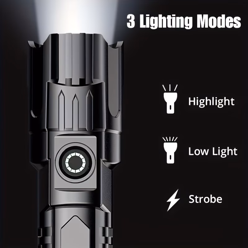     flashlight usb rechargeable telescopic zoom   handheld outdoor emergency   flashlight for outdoor lighting exploration   ip44 Product details 3