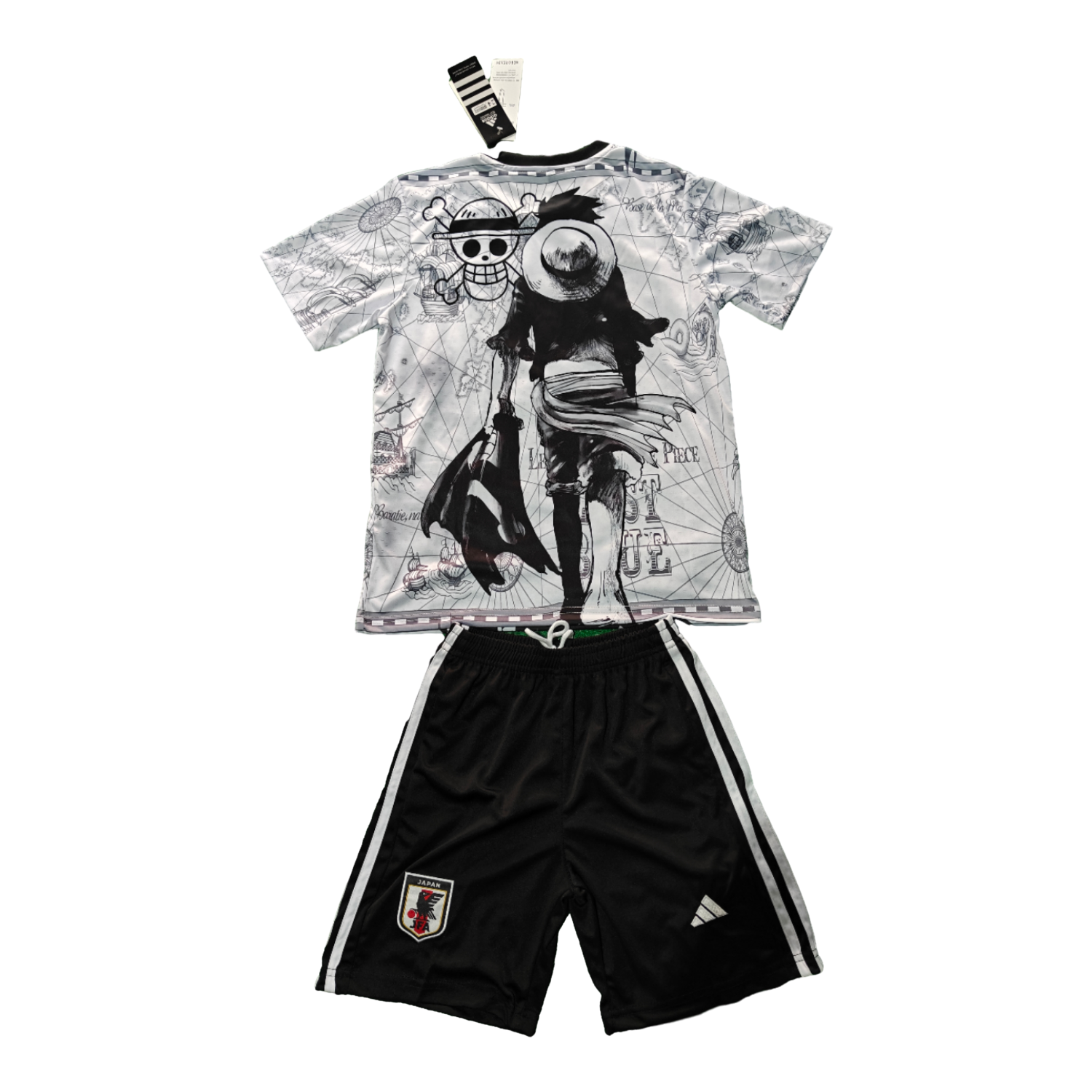 AlphaJersey-Japan 25-26 One Piece Luffy White And Black Special Kids Kit
