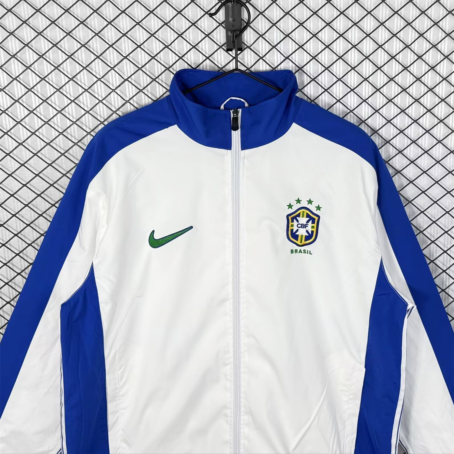 AlphaJersey-Retro Brazil 1998 White Windbreaker