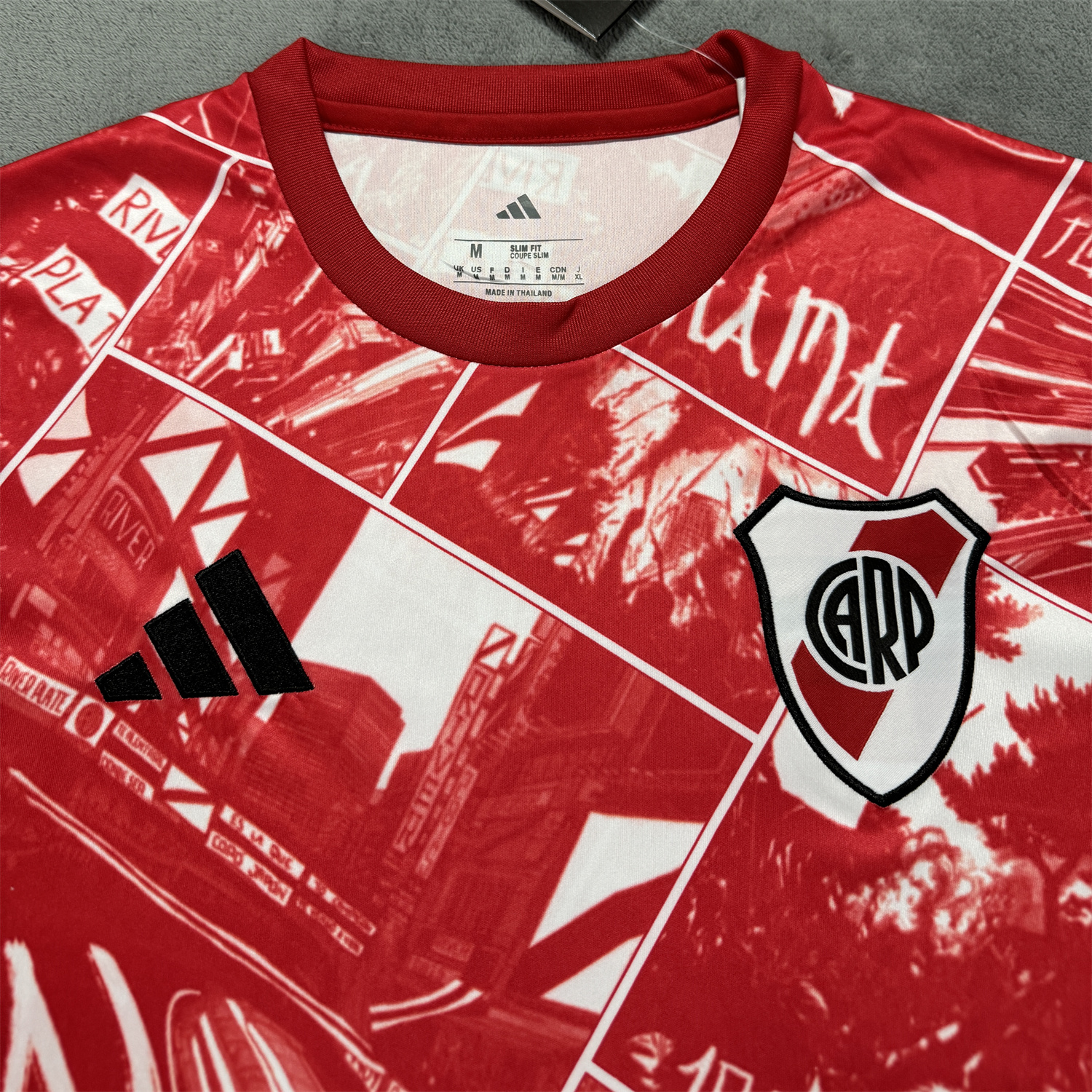 AlphaJersey-River Plate 25-26 Red Pre-Match Training Jersey - Fans Version