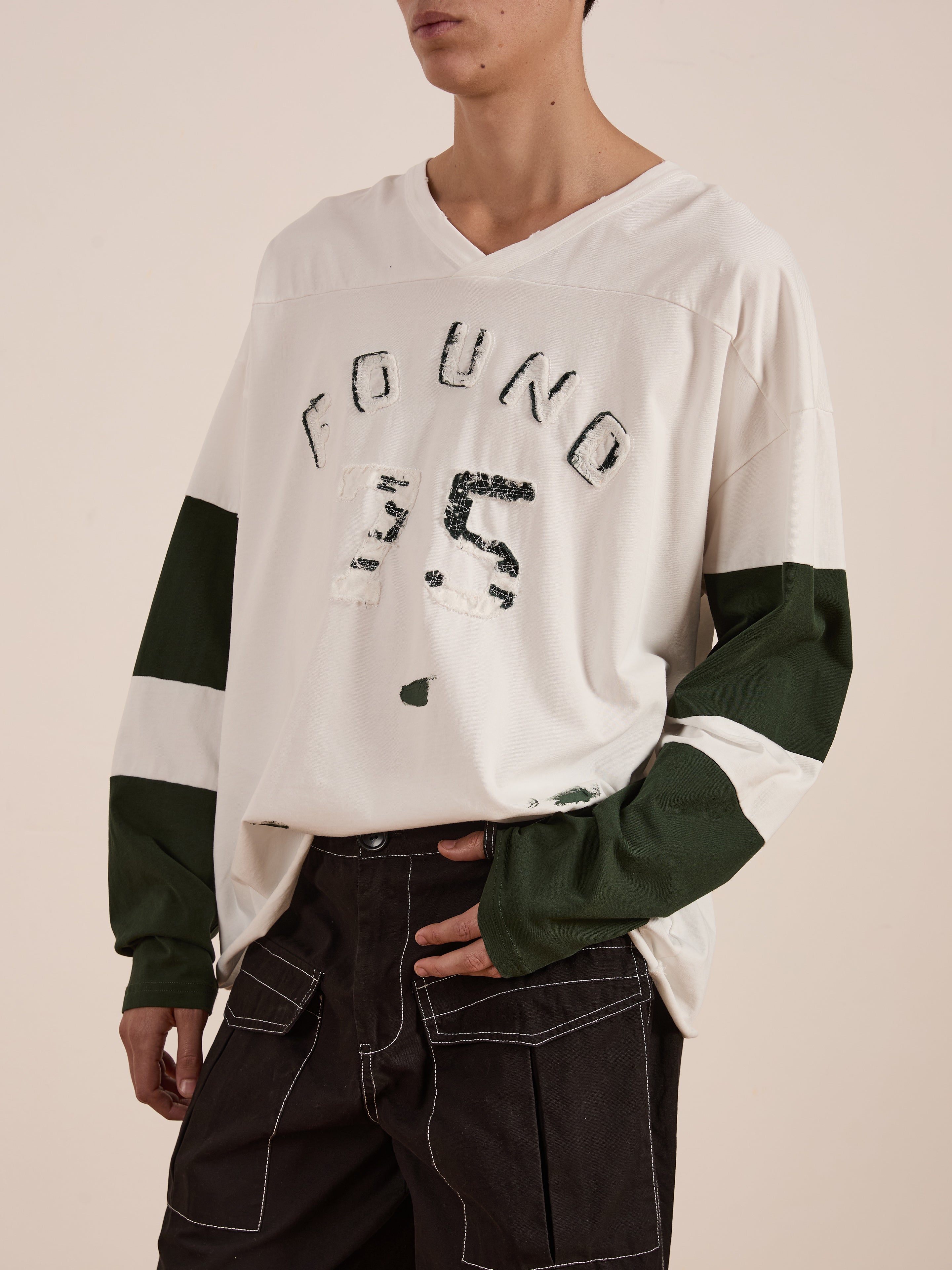 Distressed LS Team Jersey | Modern Menswear by yycbvcnbmmnbm
