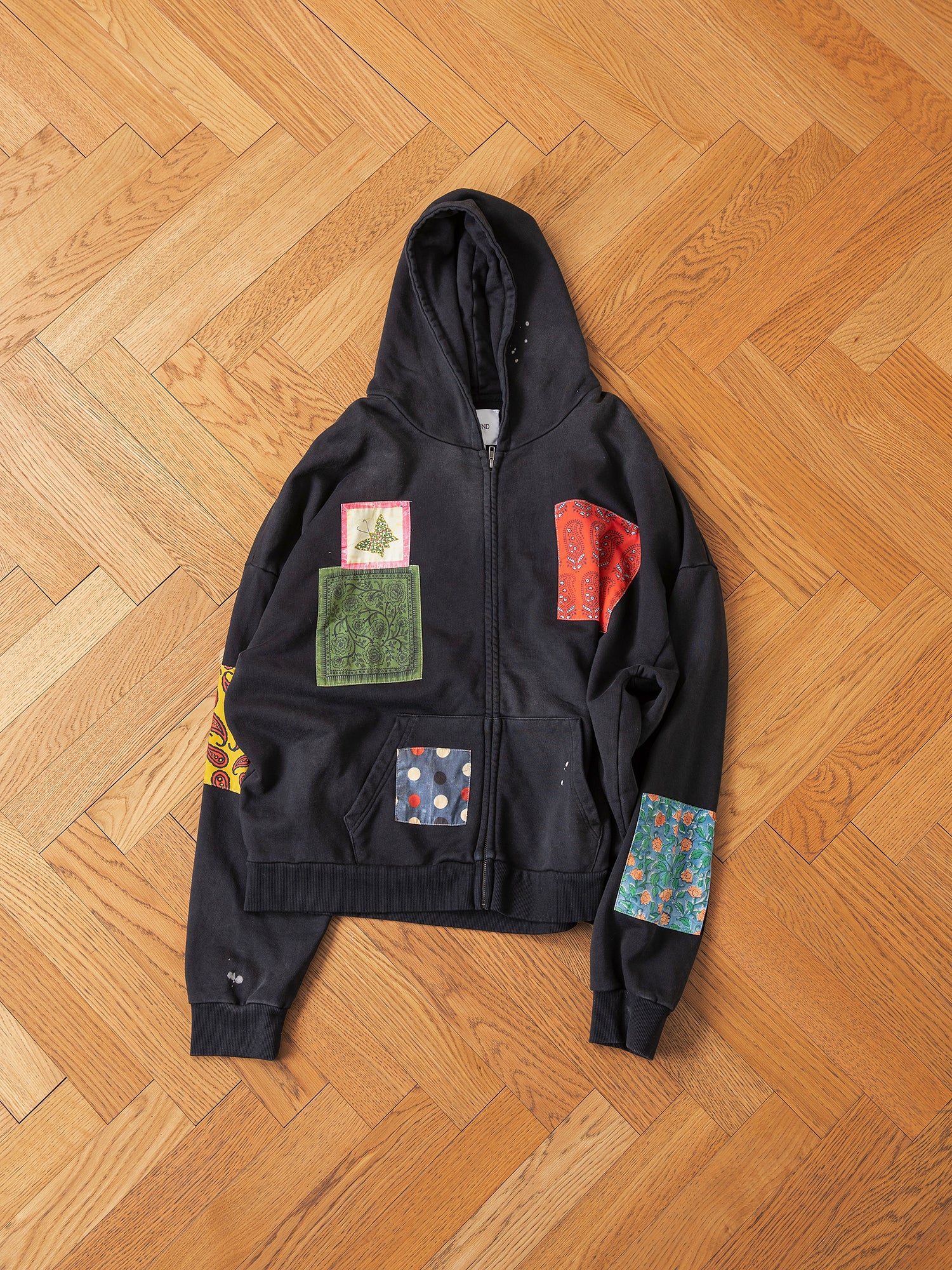 Tapestry Patchwork Zip Up Hoodie | Modern Menswear by yycbvcnbmmnbm