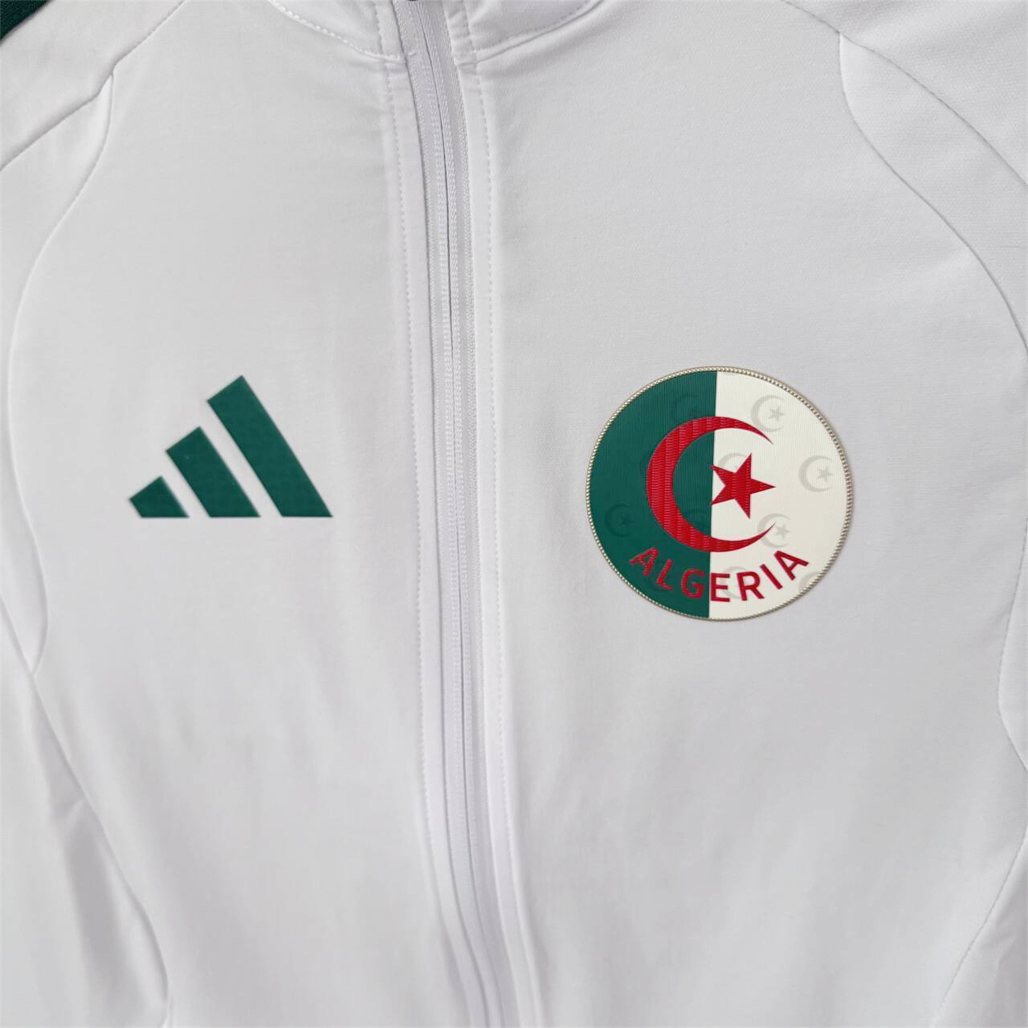 AlphaJersey-Algeria 25-26 Windbreaker Training Set - White With Black Top and Pants