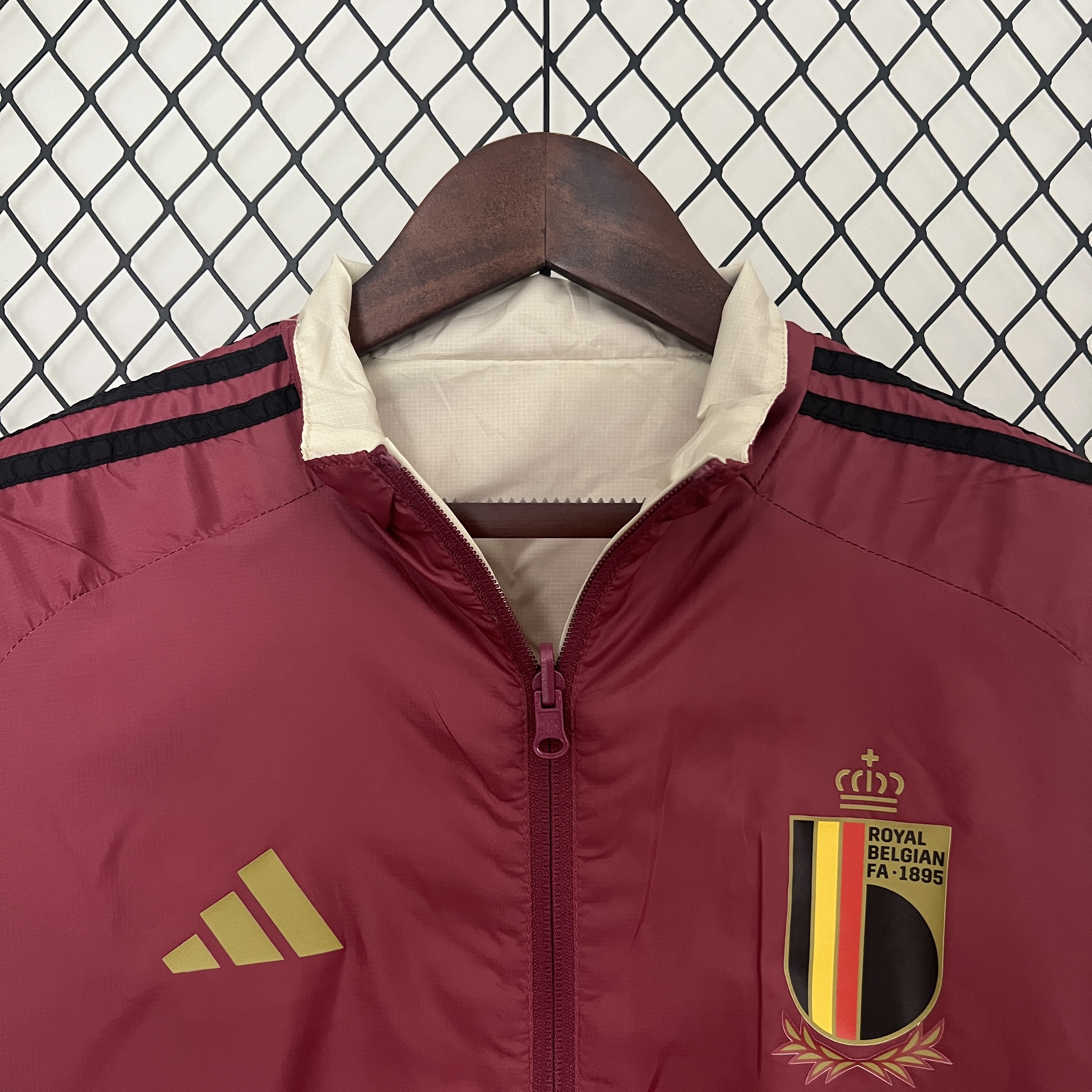 AlphaJersey-Belgium 2024 Double Sided Reversible Windbreaker - Red & Yellow