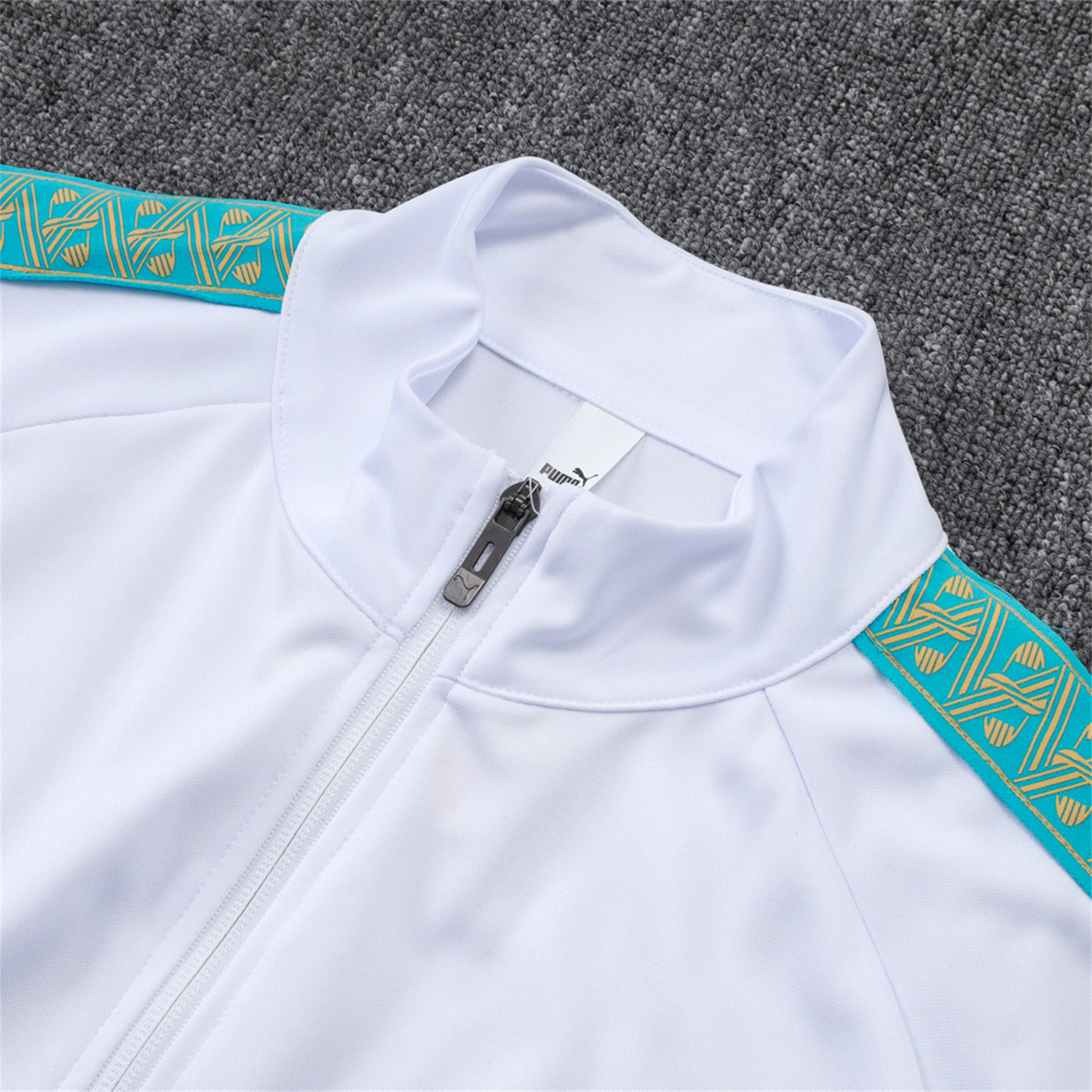 AlphaJersey-Marseille 25-26 Long Sleeve Training Set - White Top & Dark Blue Pants