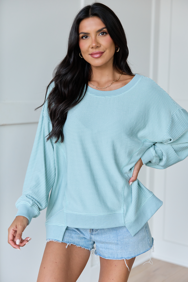 Melanie Green Striped Pullover | Elegant Women's Fashion by coolavocek