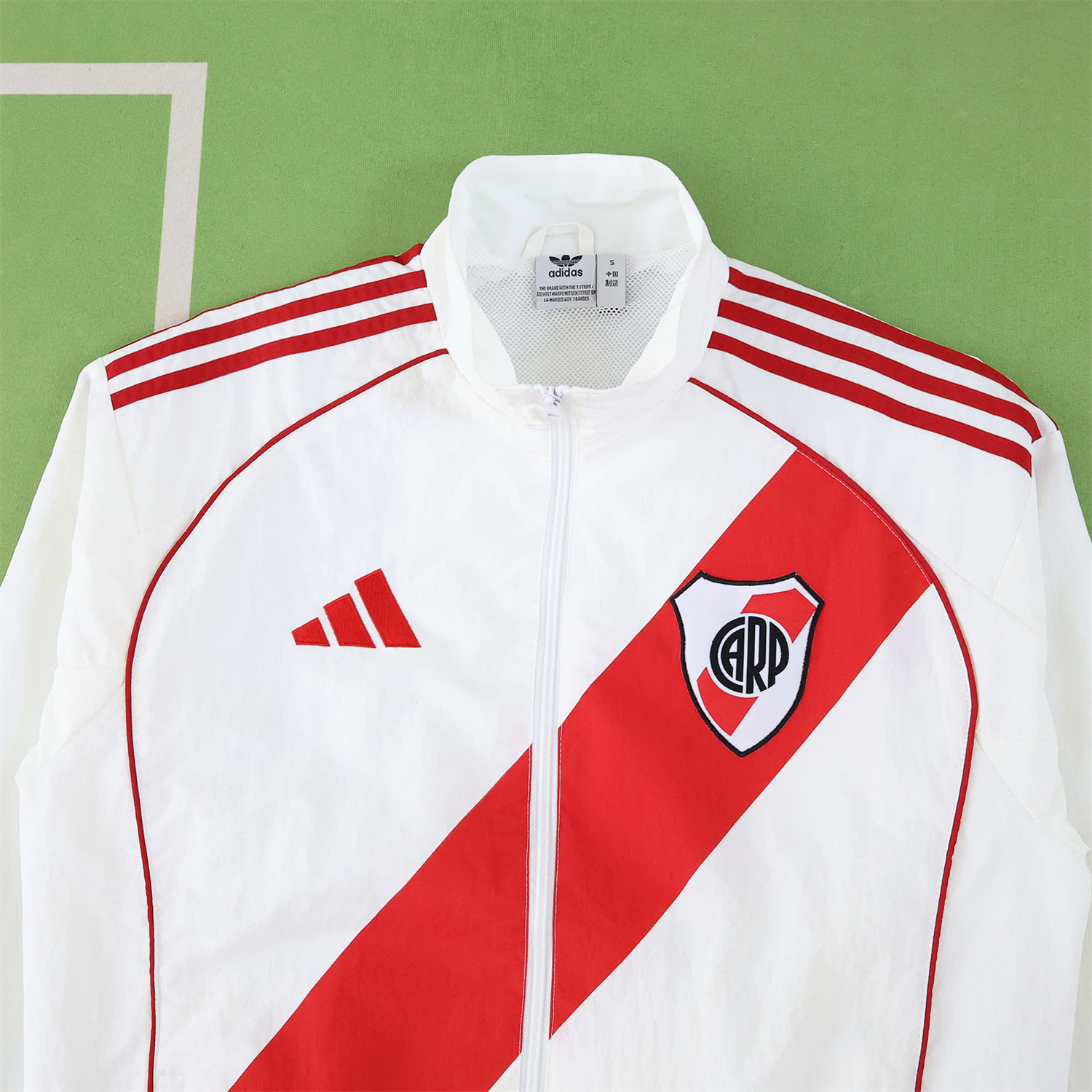 AlphaJersey-River Plate 25-26 Throwback Windbreaker Jacket - White