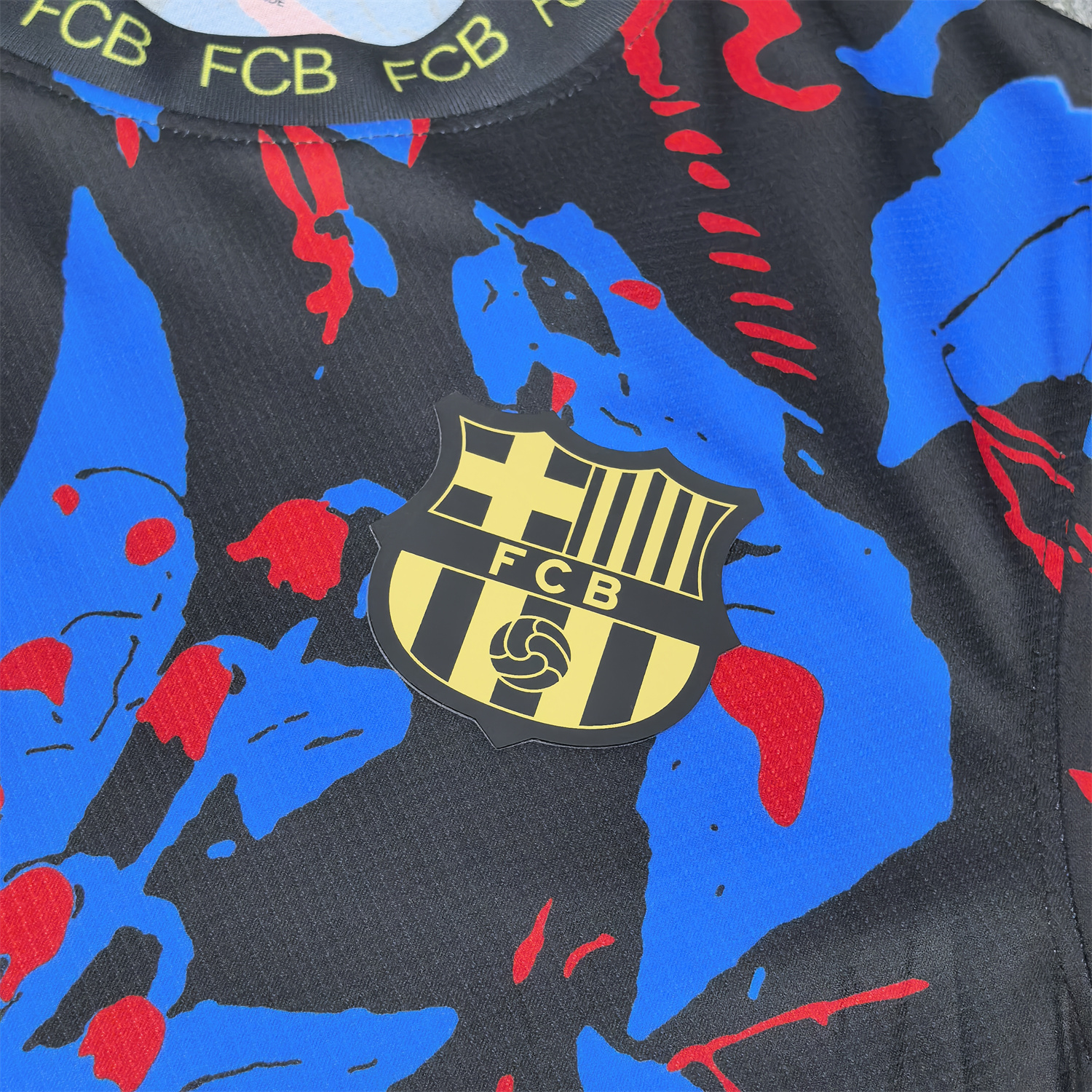 AlphaJersey-Barcelona 25-26 Red Blue Snake Silhouette Pattern Special Jersey - Fans Version