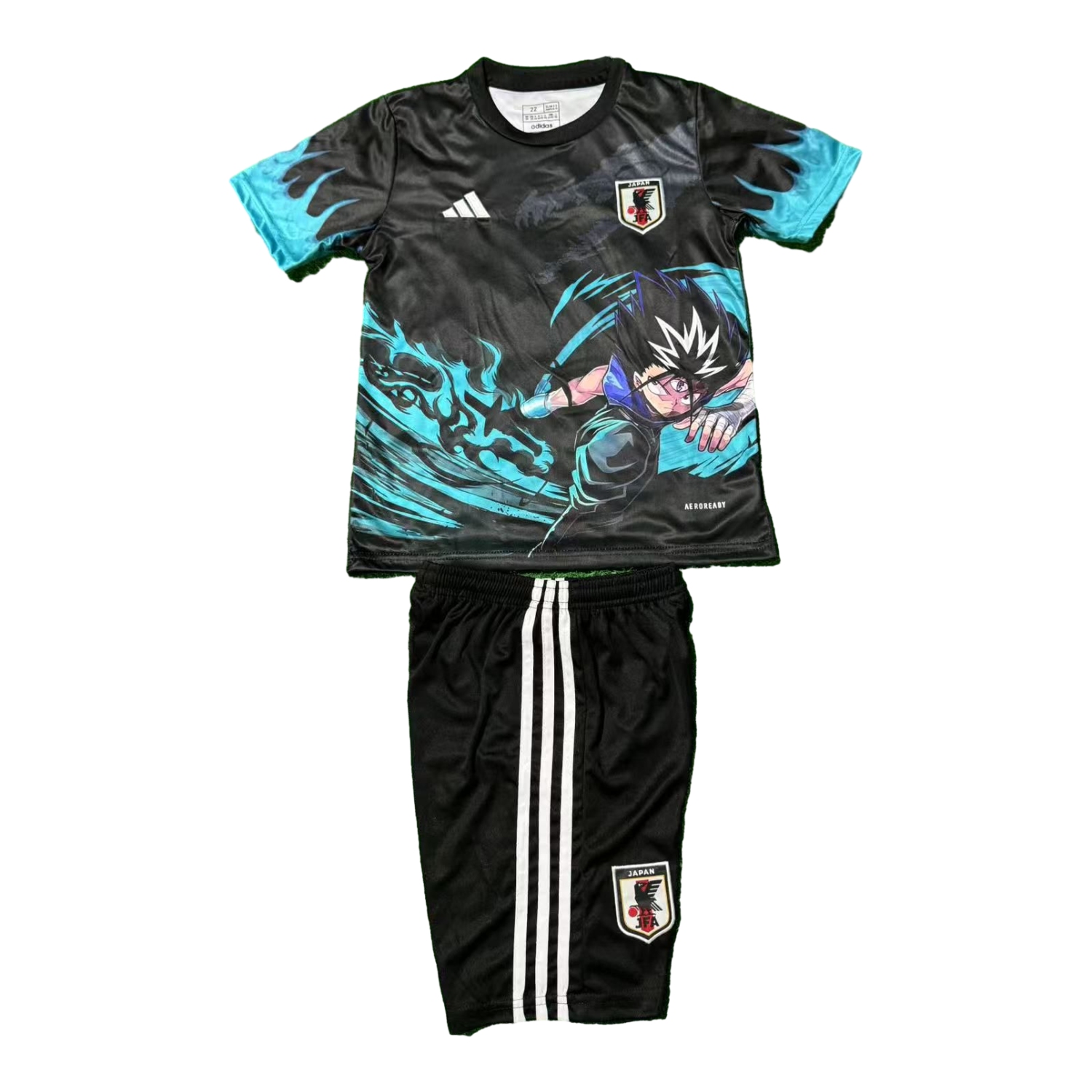 AlphaJersey-Japan 25-26 Yu Yu Hakusho Hiei Black Dragon Wave Black Special Kids Kit