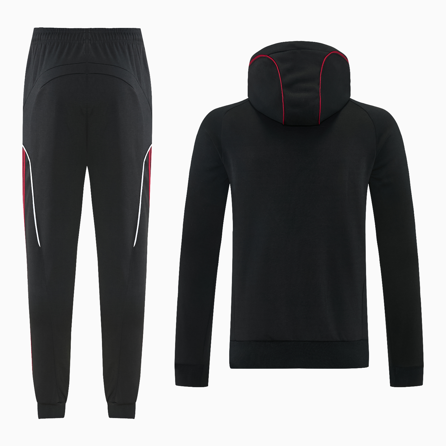 AlphaJersey-Liver.pool 25-26 Hooded Windbreaker Training Set - Black Top & Black Pants