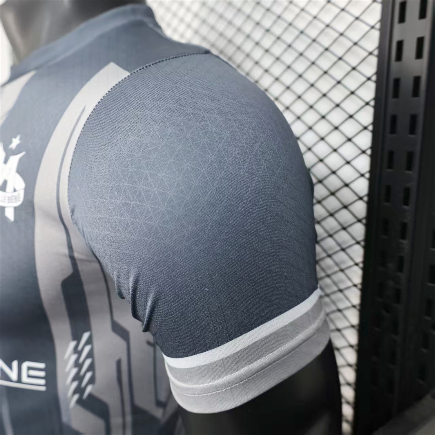 AlphaJersey-Marseille 25-26 Grey Stripes Special Jersey - Player Version