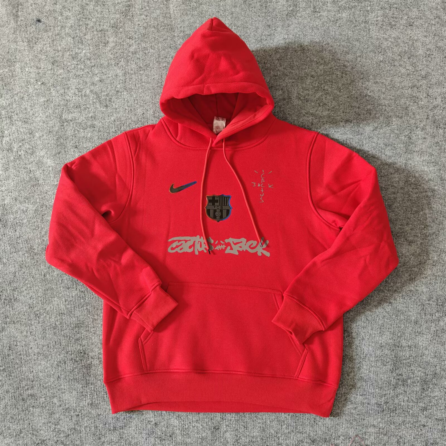 AlphaJersey-Barcelona x Travis Scott Team Logo Centered Unisex Pullover Hoodie