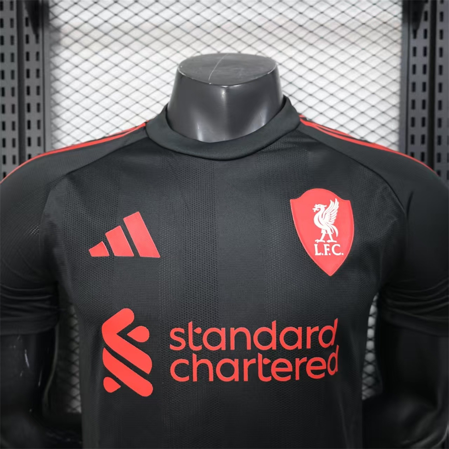 AlphaJersey-Liver.pool 25-26 Black Special Whit Red Sponsor Jersey - Player Version
