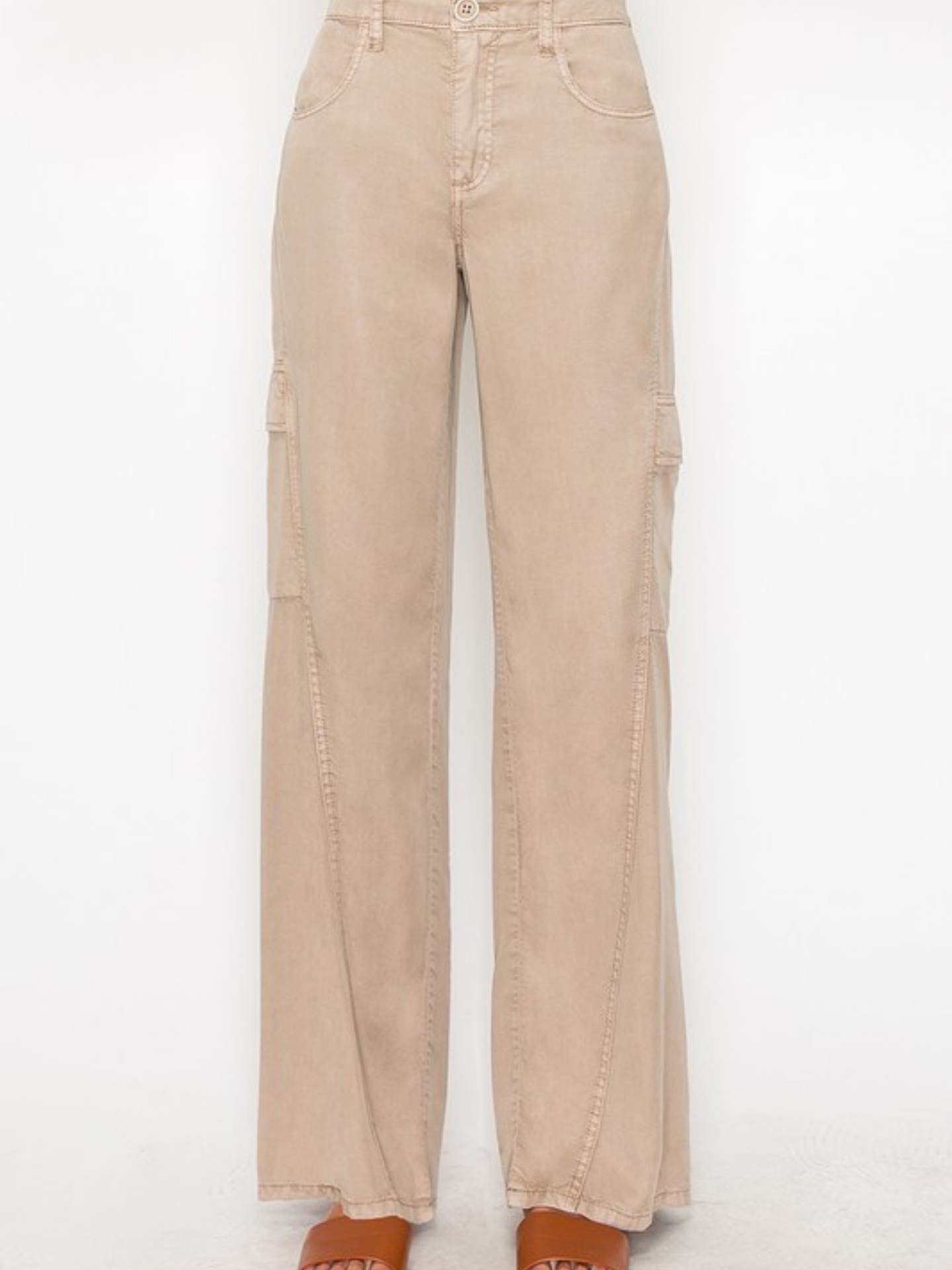 Taupe Tencel Cargos | Elegant Women's Fashion by coolavocek