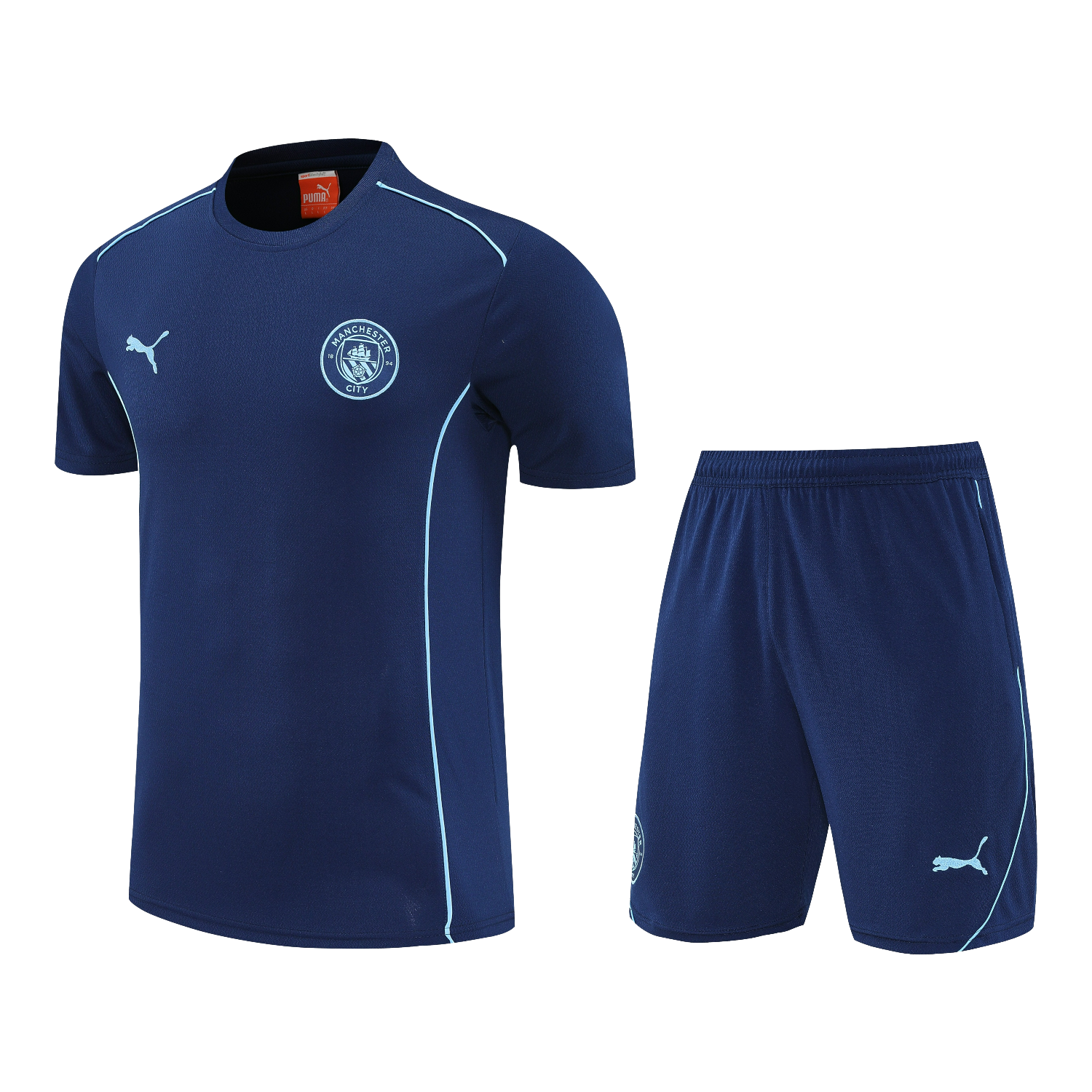 AlphaJersey-Manchester City 25-26 Short-Sleeve Training Set - Deep Blue Top & Deep Blue Shorts