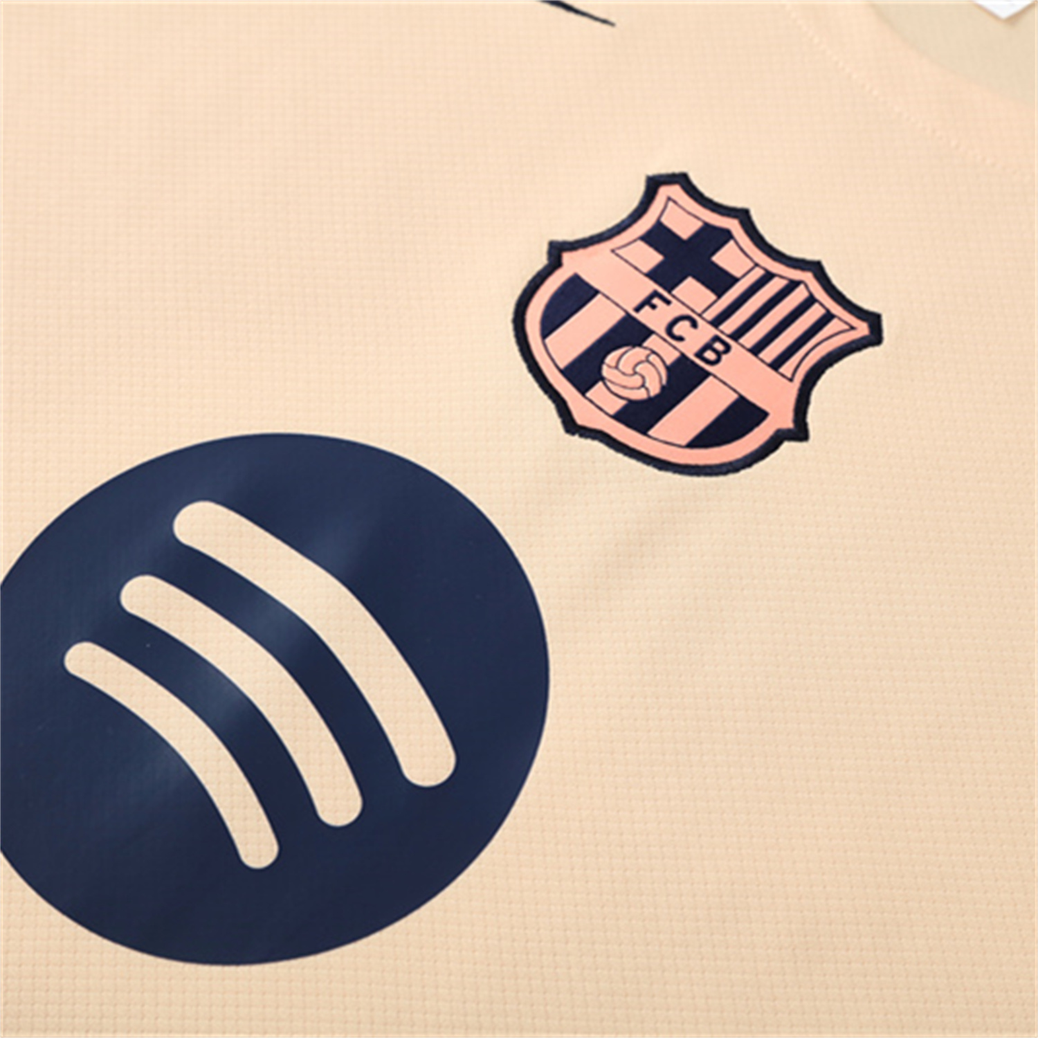 AlphaJersey-Barcelona 25-26 Short-Sleeve Training Set - Beige Top & Blue Shorts