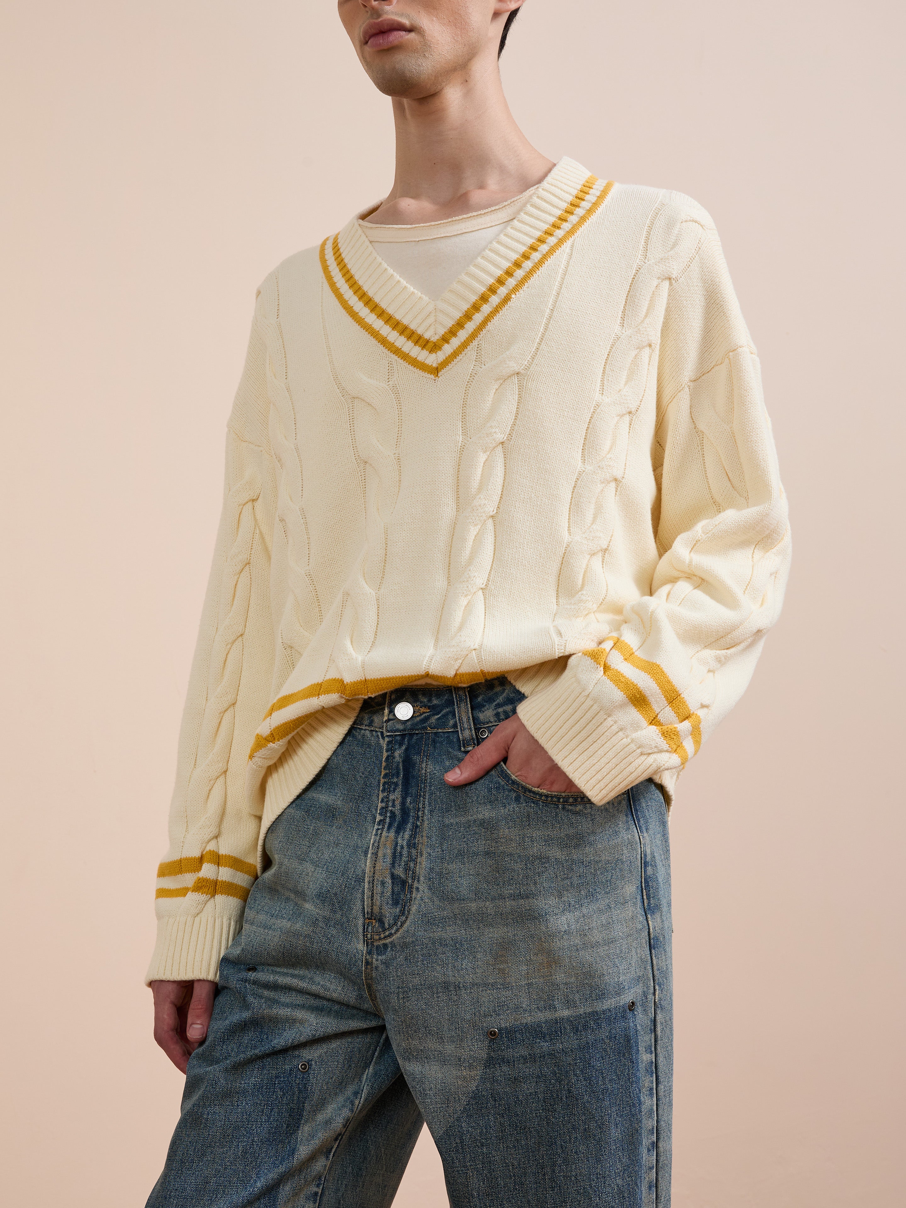 V-Neck Cricket Sweater | Modern Menswear by yycbvcnbmmnbm