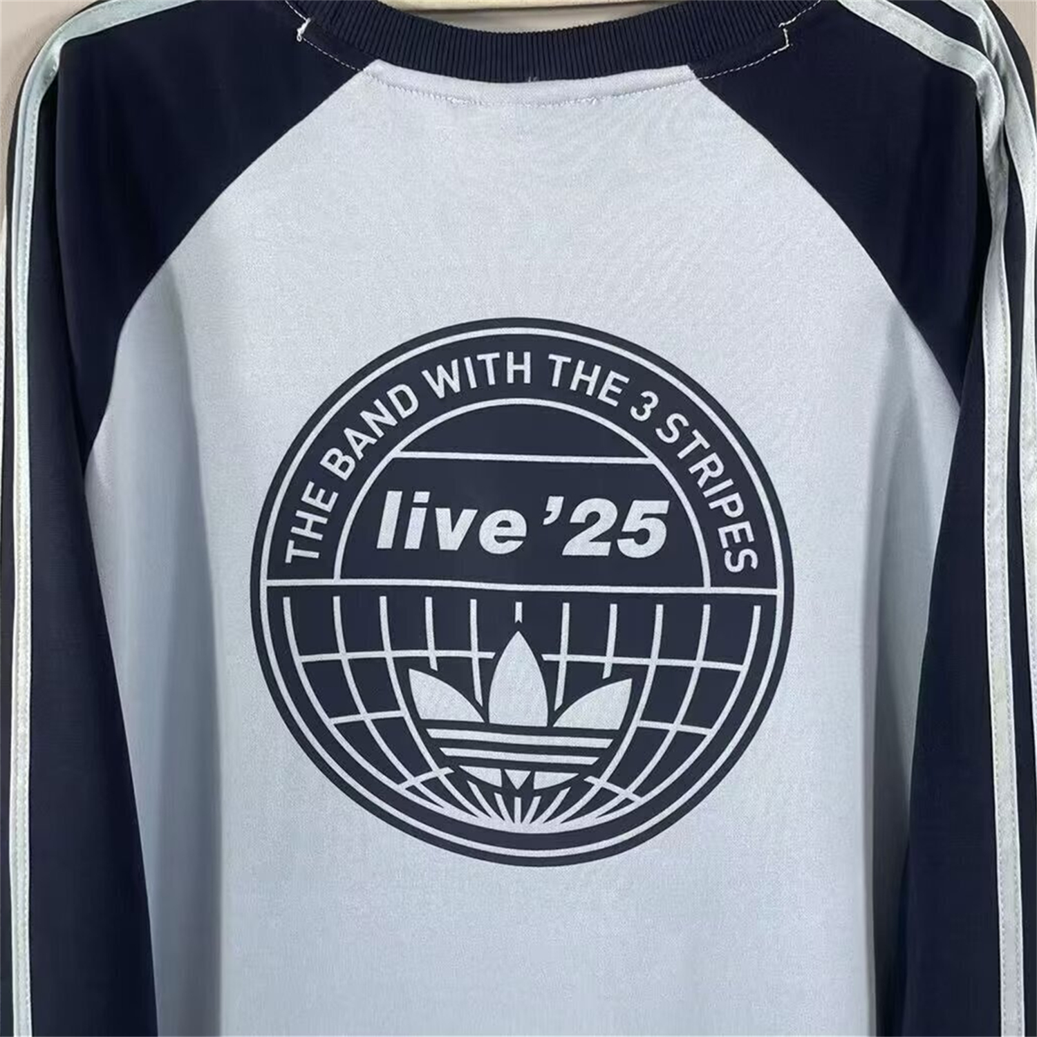 AlphaJersey-Adidas 25-26 Oasis Originals Tour Light Blue Long Sleeves Jersey - Fans Version
