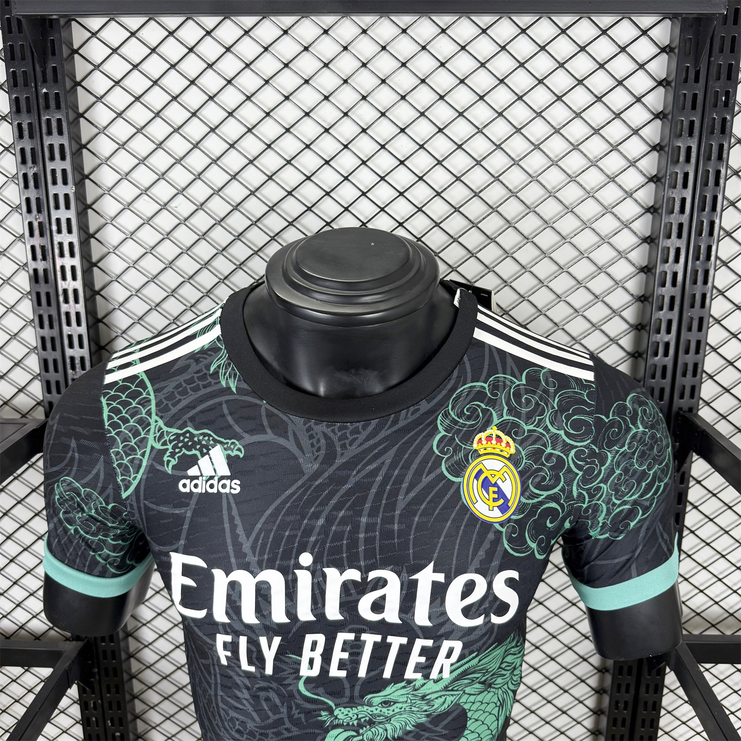 AlphaJersey-Real Madrid 25-26 Green Dragon Soars Black Jersey - Player Version
