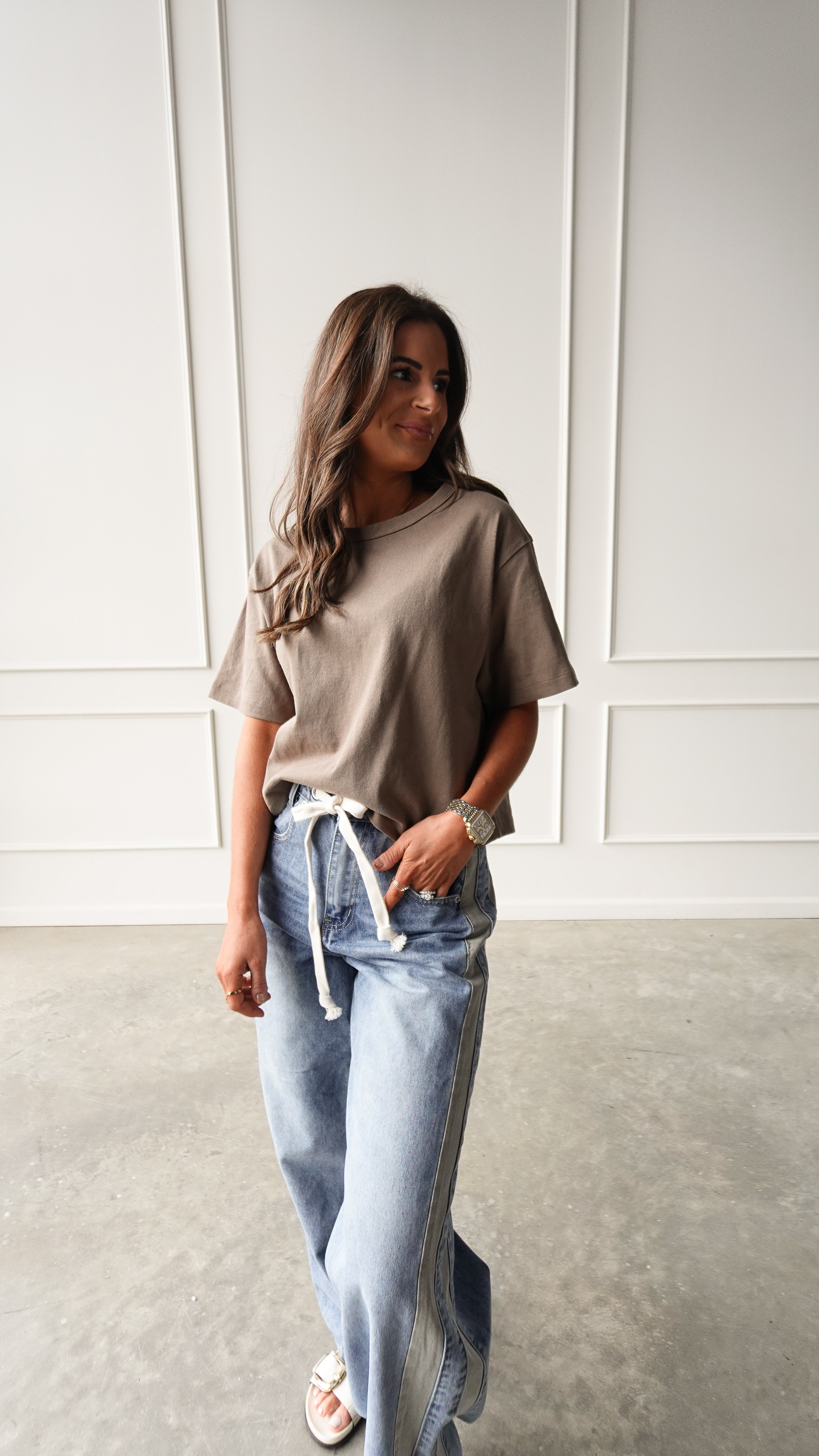 Olive Short Sleeve Linen Tee | Elegant Women's Fashion by coolavocek