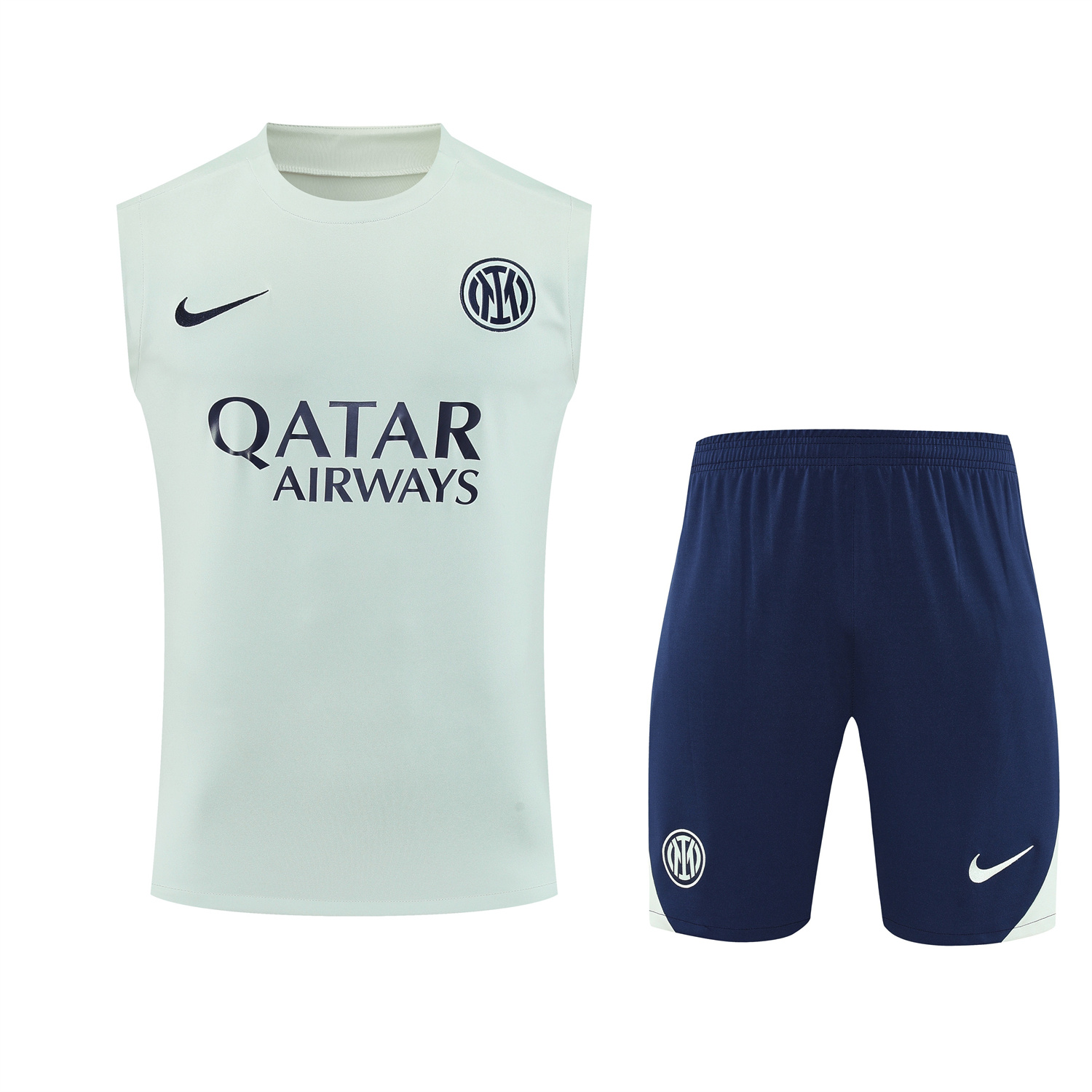 AlphaJersey-Inter Milan 25-26 Vest Training Set - White Vest & Blue Shorts