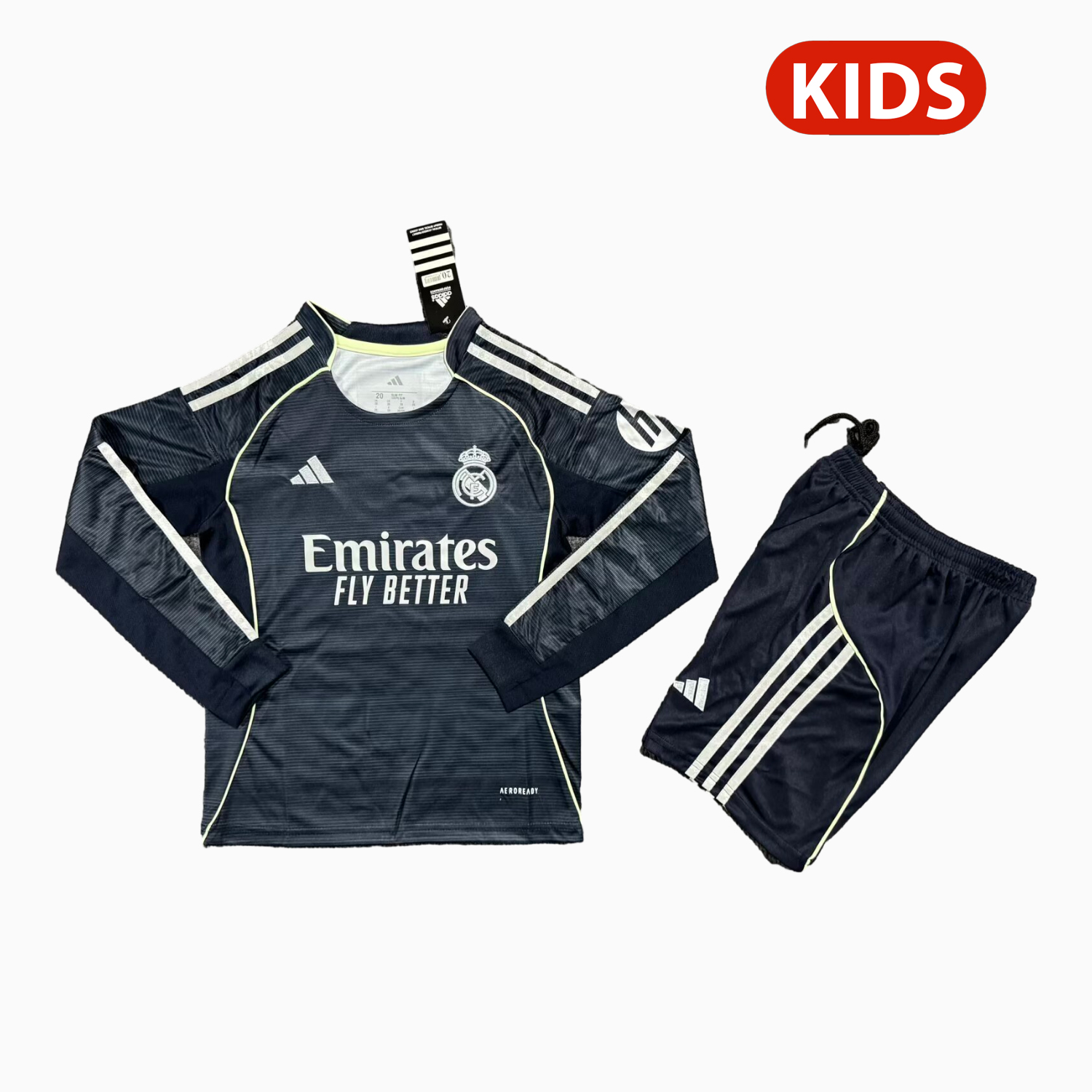AlphaJersey-Real Madrid 25-26 Away Long Sleeves Kids Kit - Fans Version