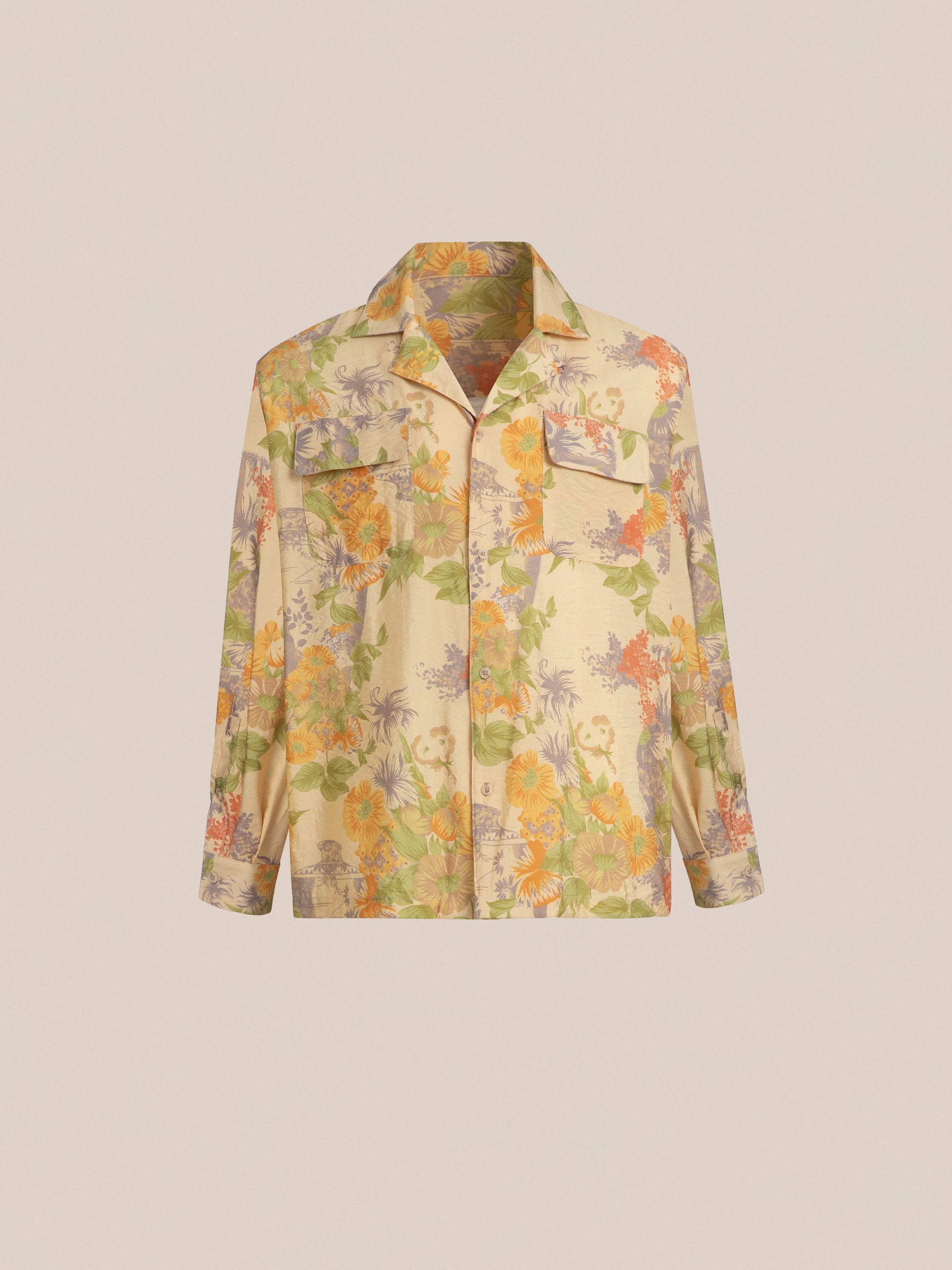 Meraj Vase Pot Long Sleeve Camp Shirt | Modern Menswear by yycbvcnbmmnbm