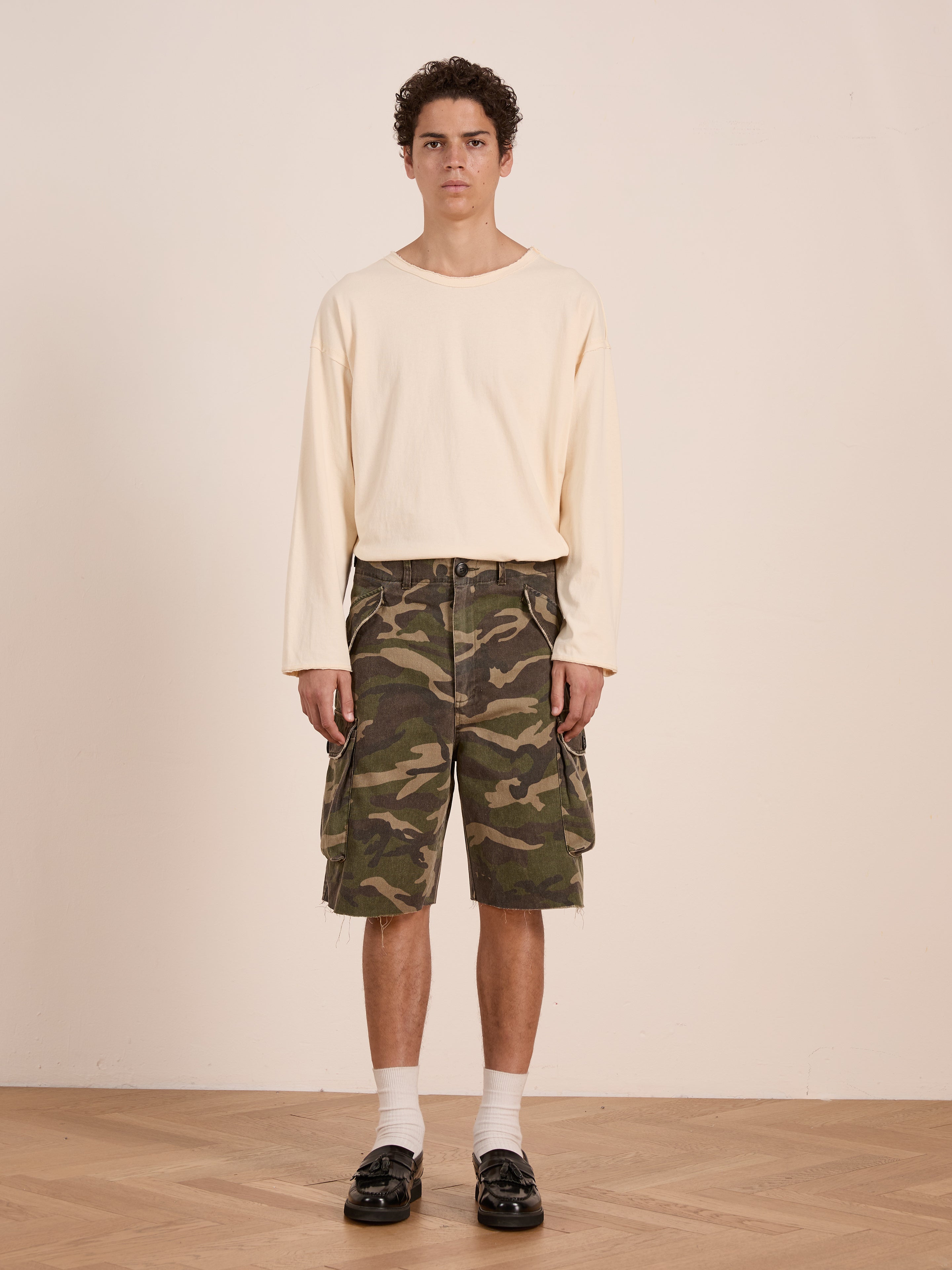 Camouflage Twill Utility Cargo Shorts | Modern Menswear by yycbvcnbmmnbm
