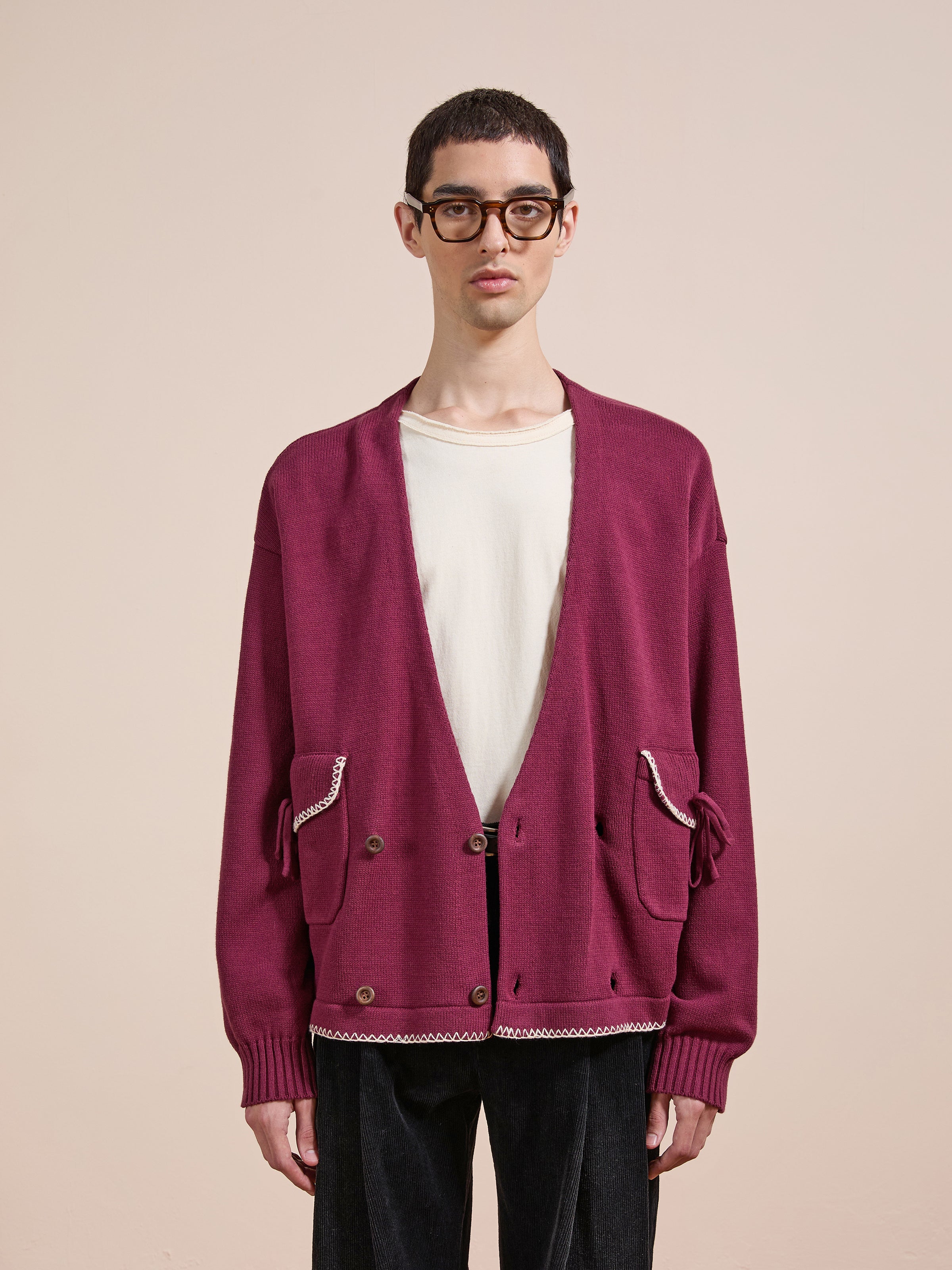 Double Breasted Bow Cardigan | Modern Menswear by yycbvcnbmmnbm