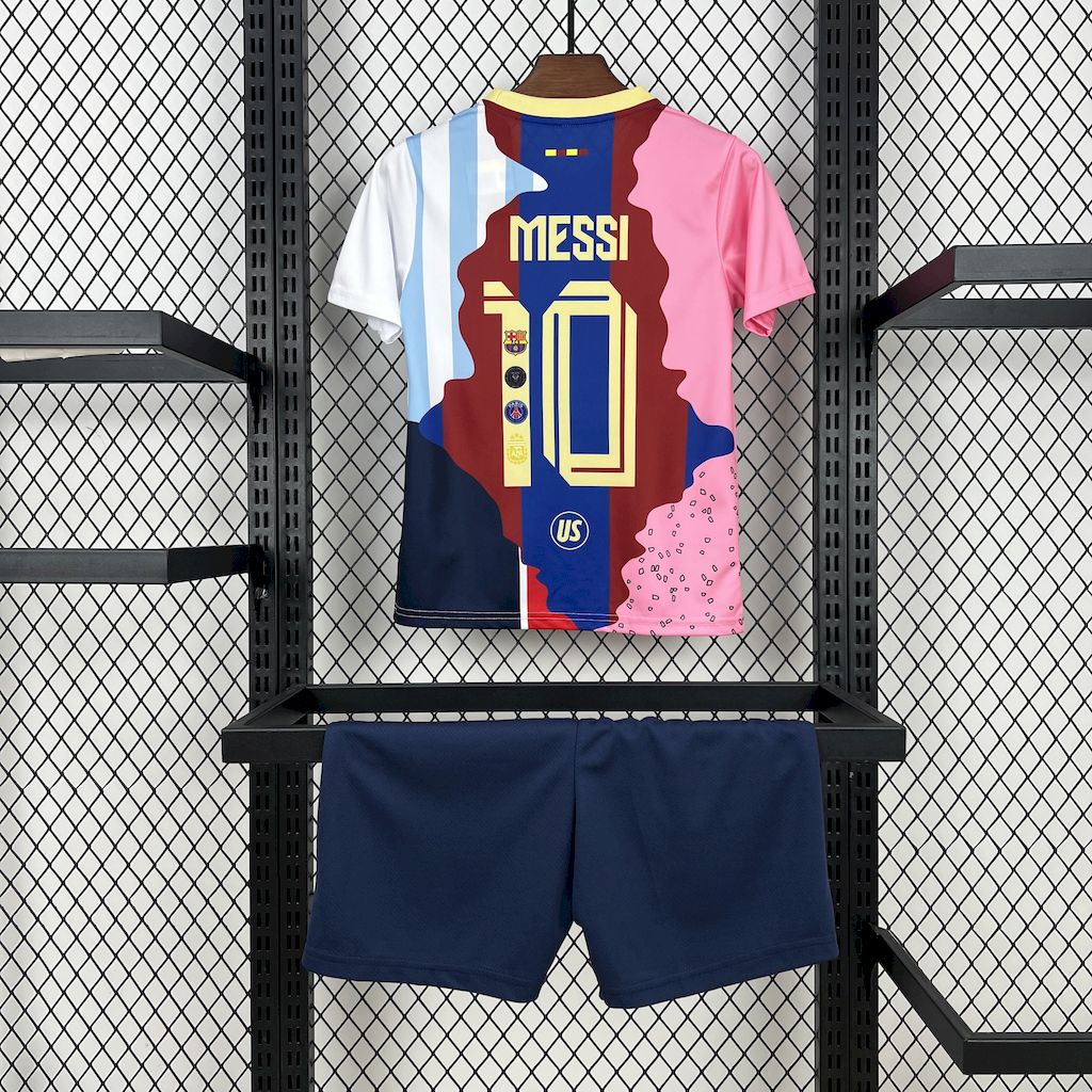 AlphaJersey-Messi Career Commemorative Kids Kit with Messi #10 - Barcelona Argentina Paris Saint-Germain PSG INT M.A.M