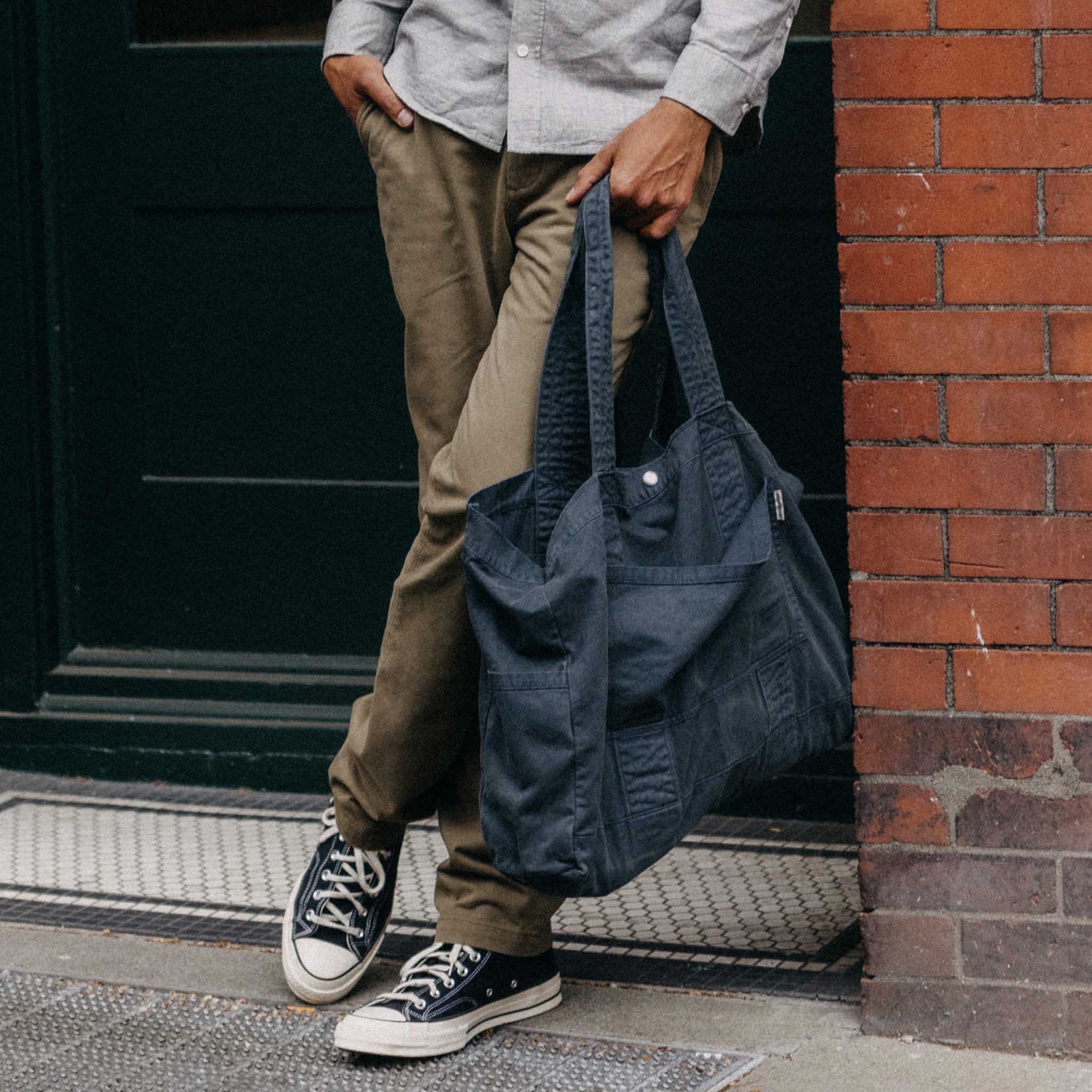 The Foundation Tote in Organic Navy | Modern Menswear by yycbvcnbmmnbm