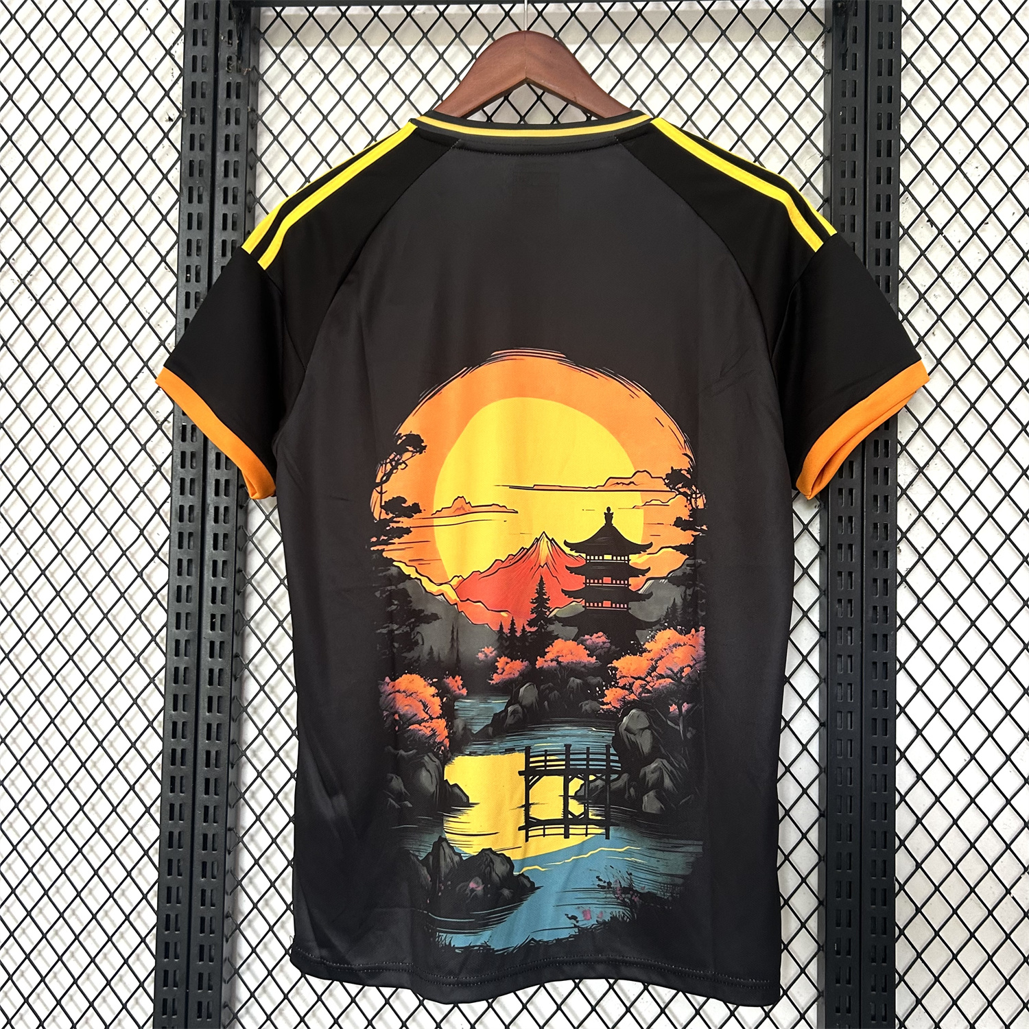 AlphaJersey-Japan 25-26 Flowing Water In Front Of The Temple At Sunset Black Special Jersey - Fans Version