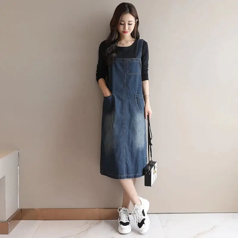 Oversize Fashion Street Skirt 2023 Denim Belt Skirt Women Autumn Sun Skirt Casual Solid High Waist Women's Long Skirt