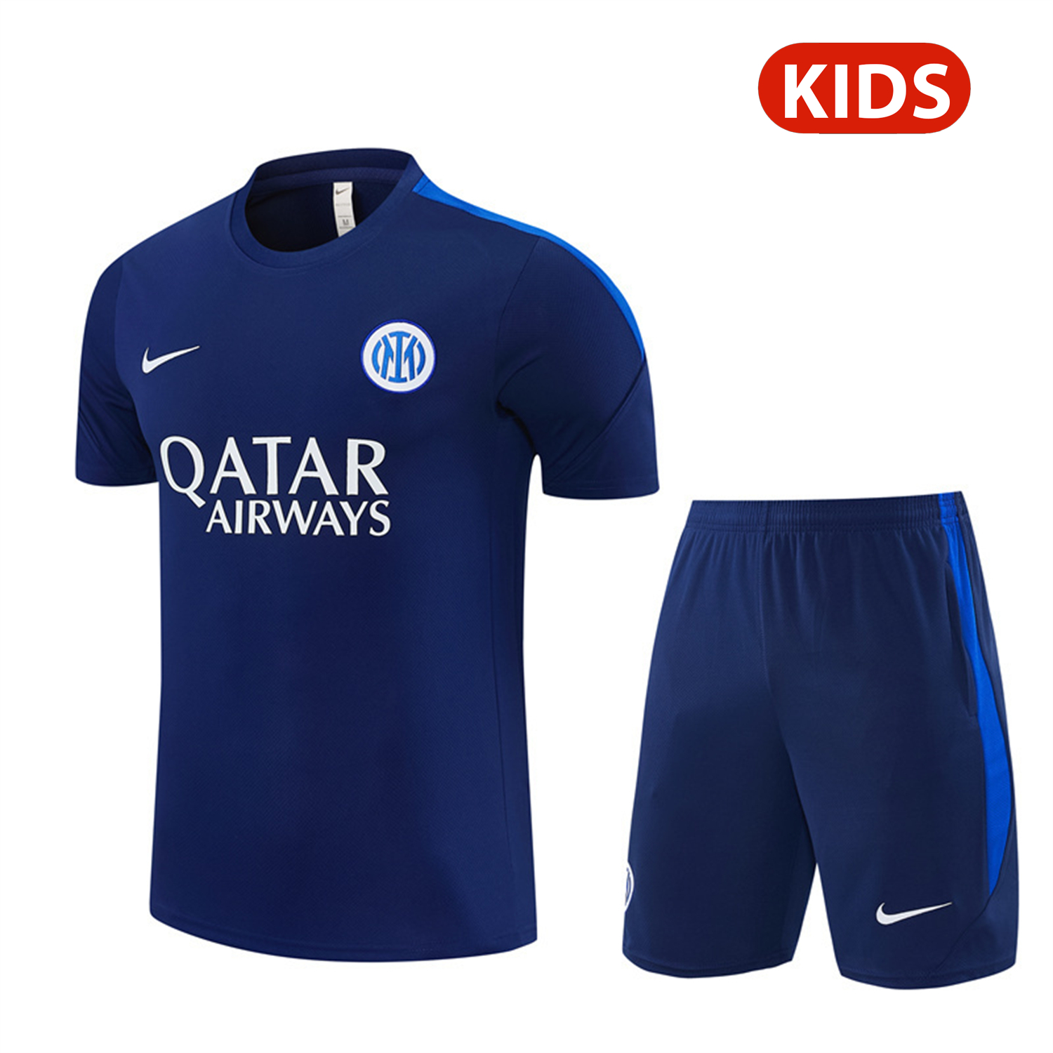 AlphaJersey-Inter Milan 26-27 Short-Sleeve Kids Training Set - Deep Blue Top & Shorts