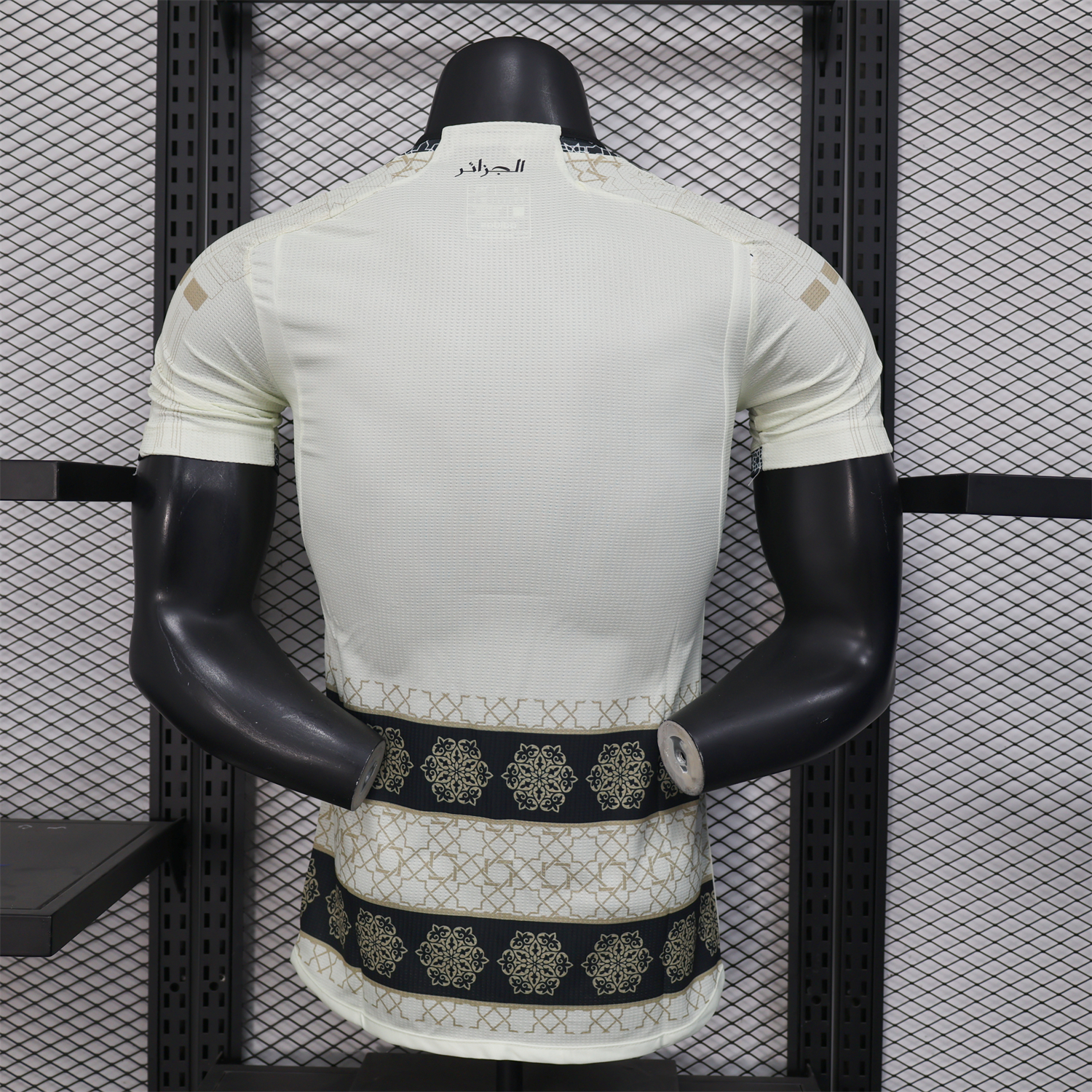 AlphaJersey-Algeria 25-26 Light Yellow with Black Classical Pattern Jersey - Player Version