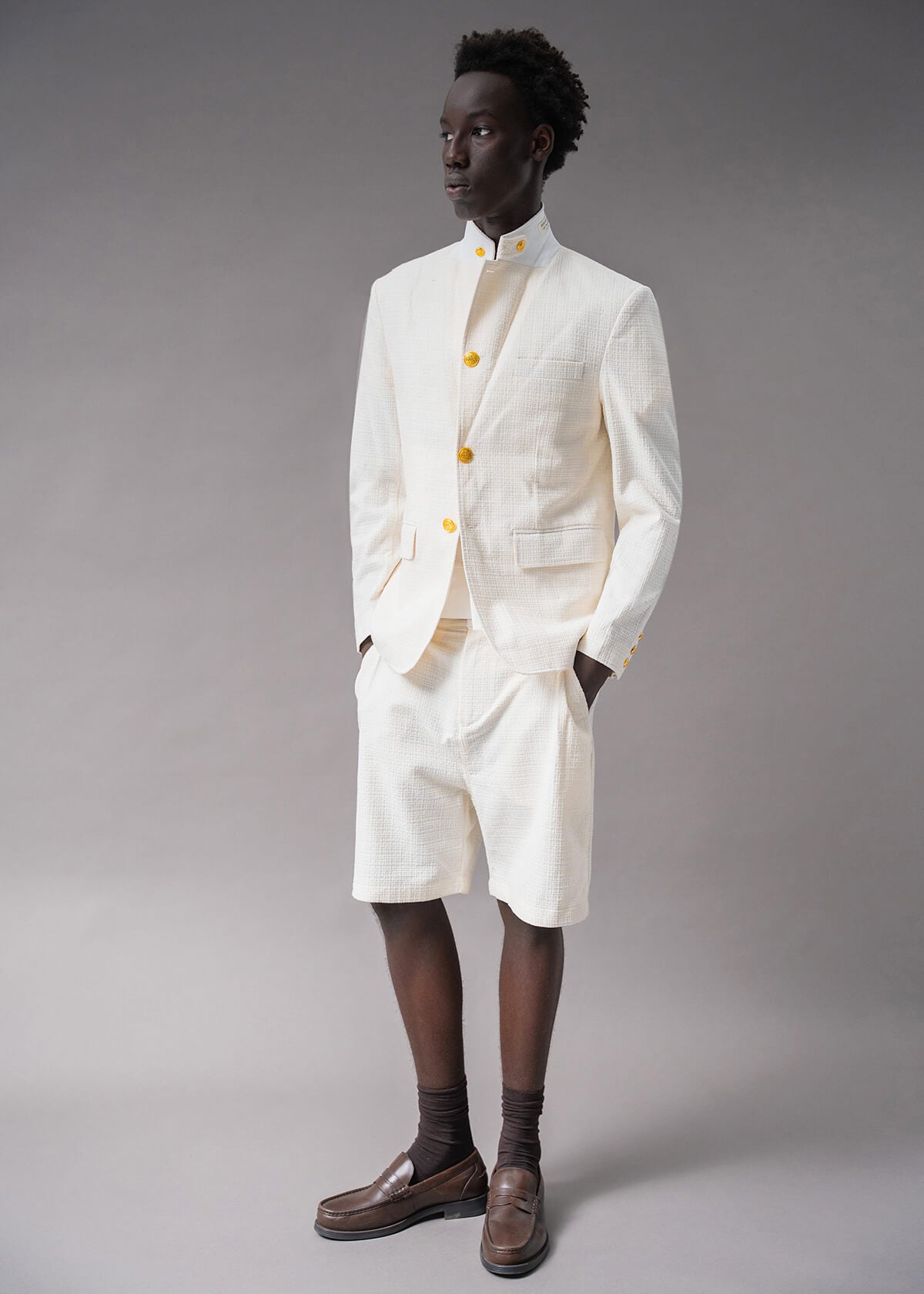 Off White Grid Blazer | Modern Menswear by yycbvcnbmmnbm