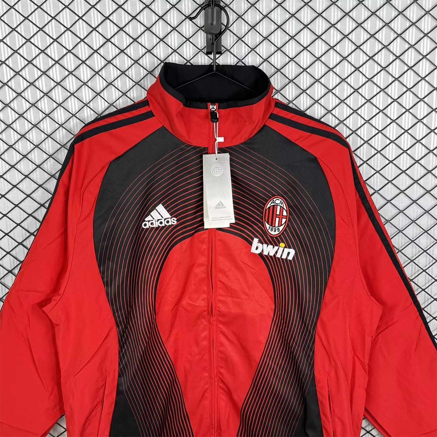 AlphaJersey-Retro AC Milan 2006-07 Home Windbreaker Jacket - Red With Black