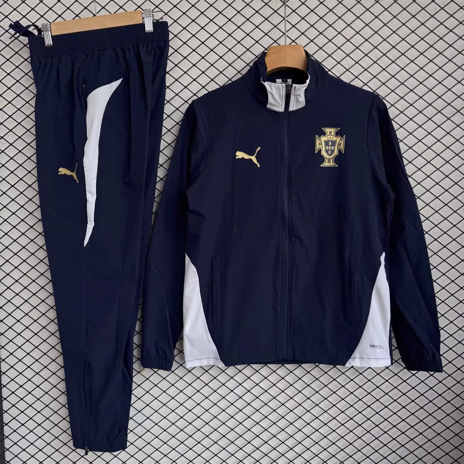 AlphaJersey-Portugal 25-26 Windbreaker Training Set - Black White Top and Pants