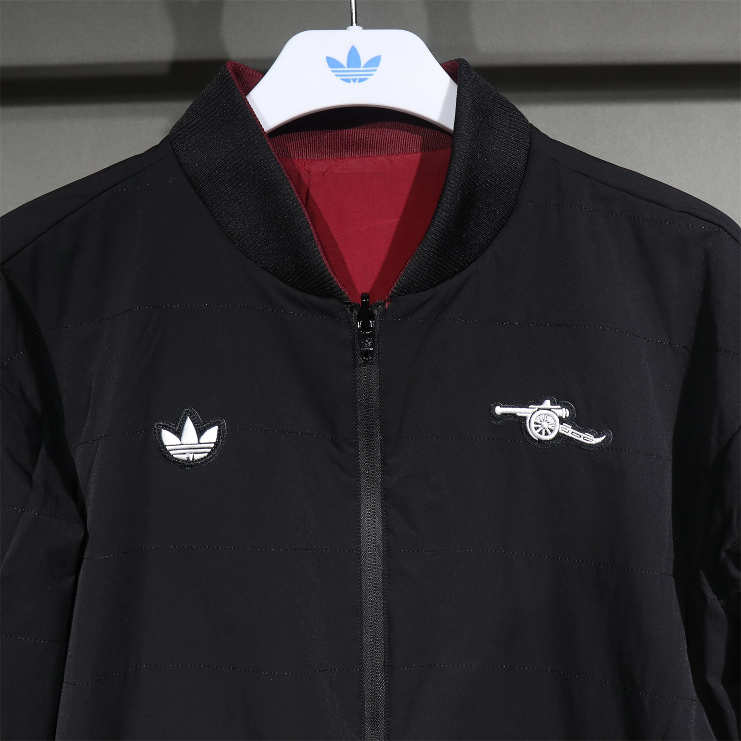 AlphaJersey-Arsenal 25-26 Double Sided Reversible Windbreaker - Black & Red